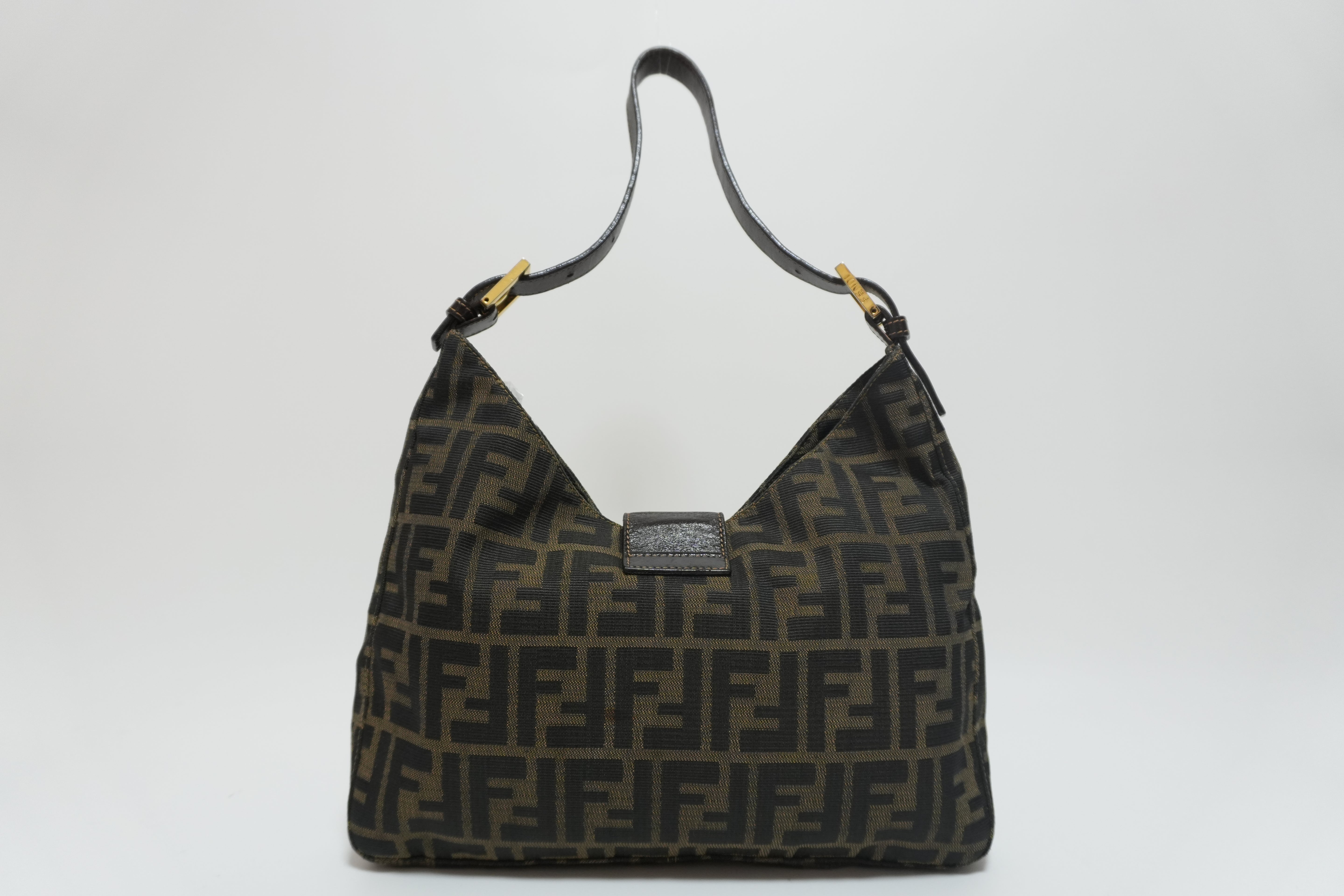 Fendi Zucca Baguette Shoulder Bag Brown Used