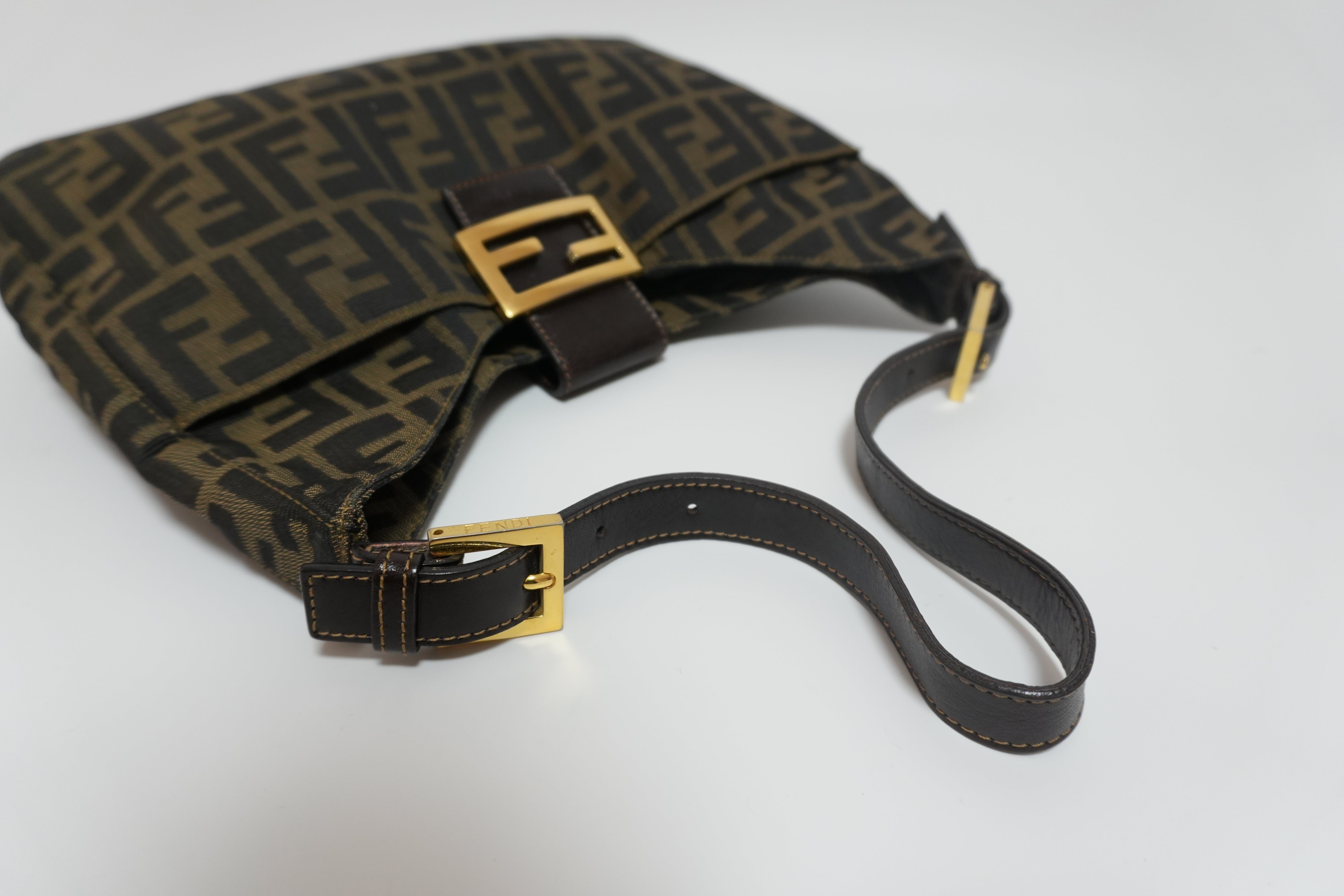 Fendi Zucca Baguette Shoulder Bag Brown Used