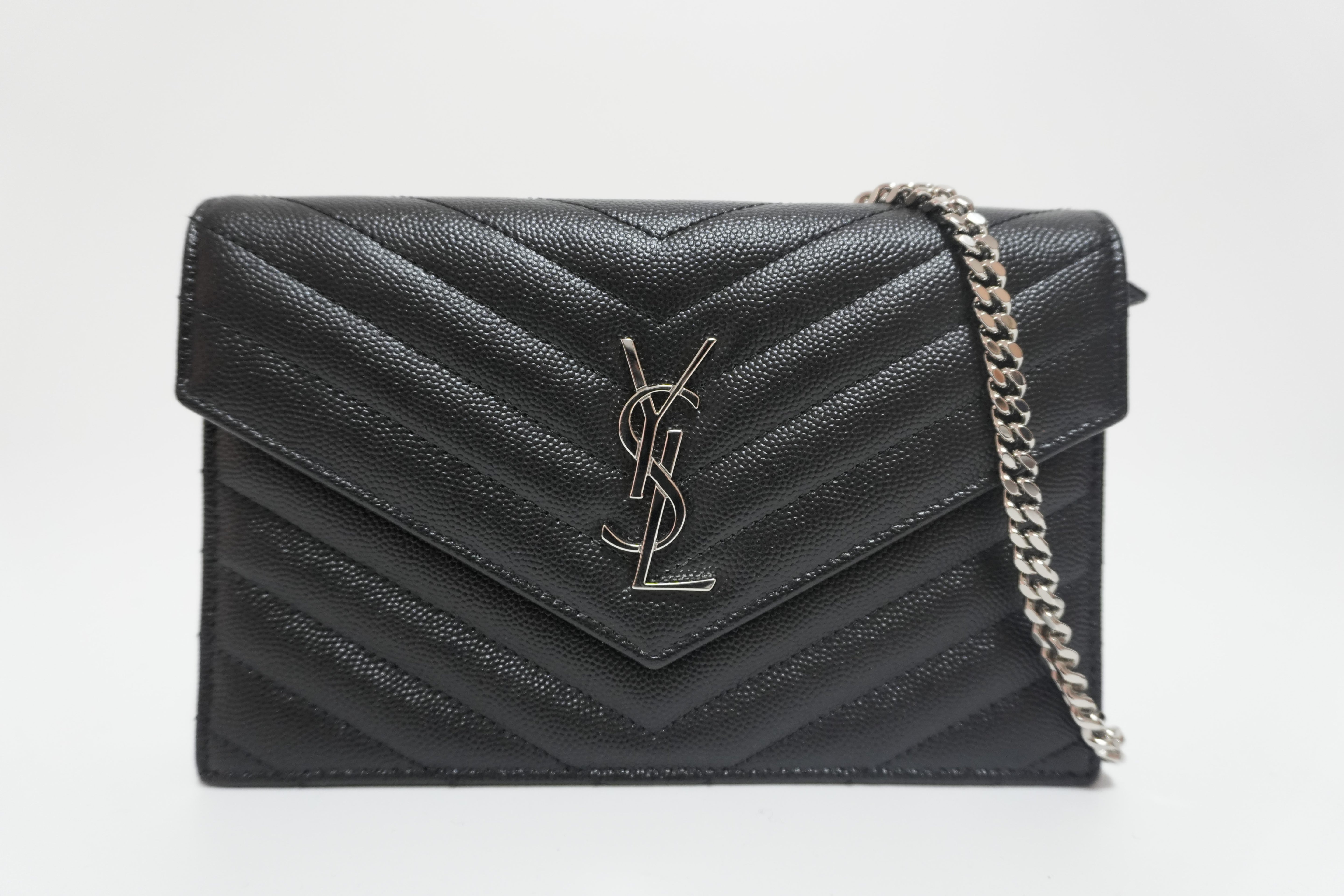 Yves Saint Laurent Cassandra Wallet on Chain Black Used