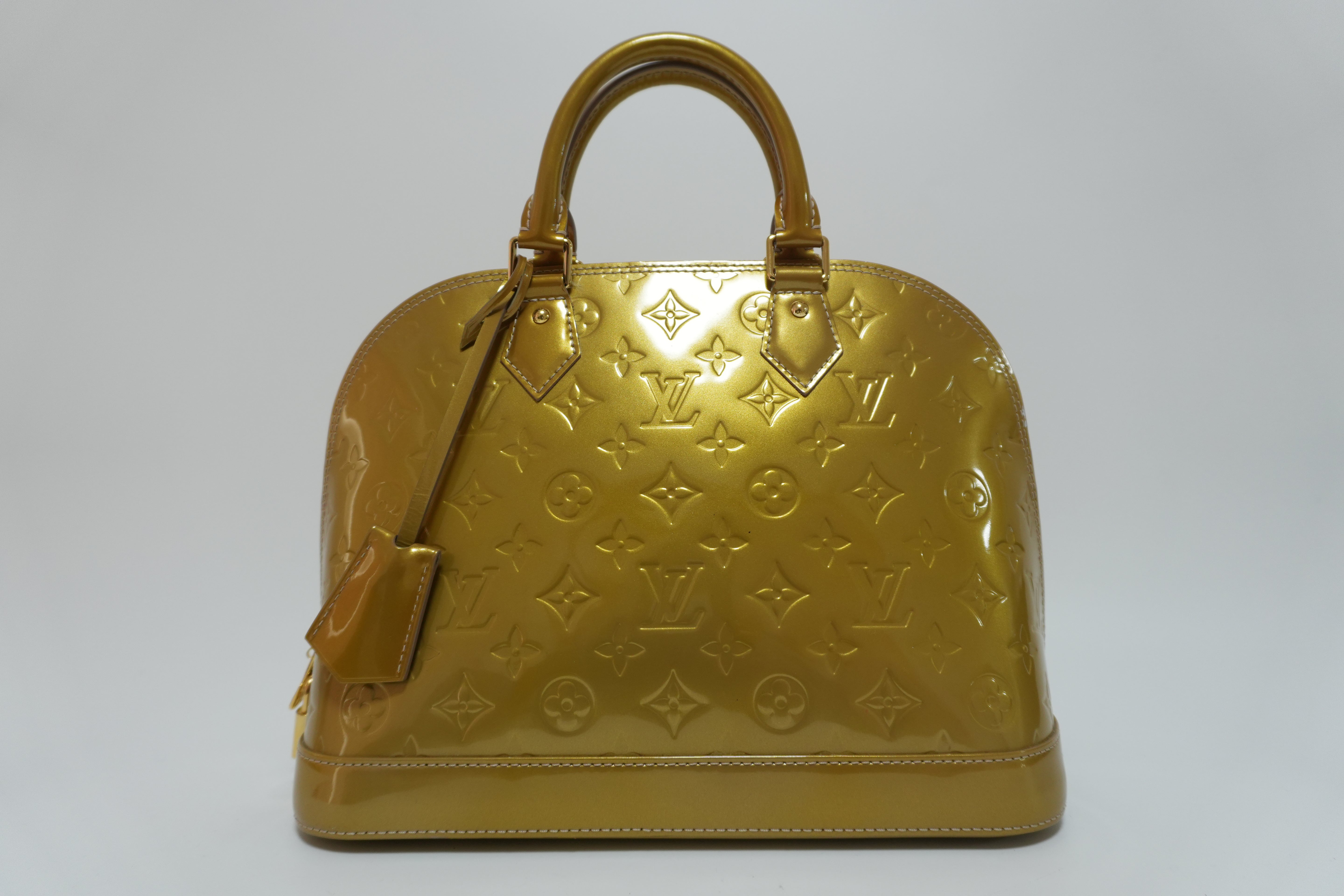 Louis Vuitton Vernis Alma PM Golden Yellow Used