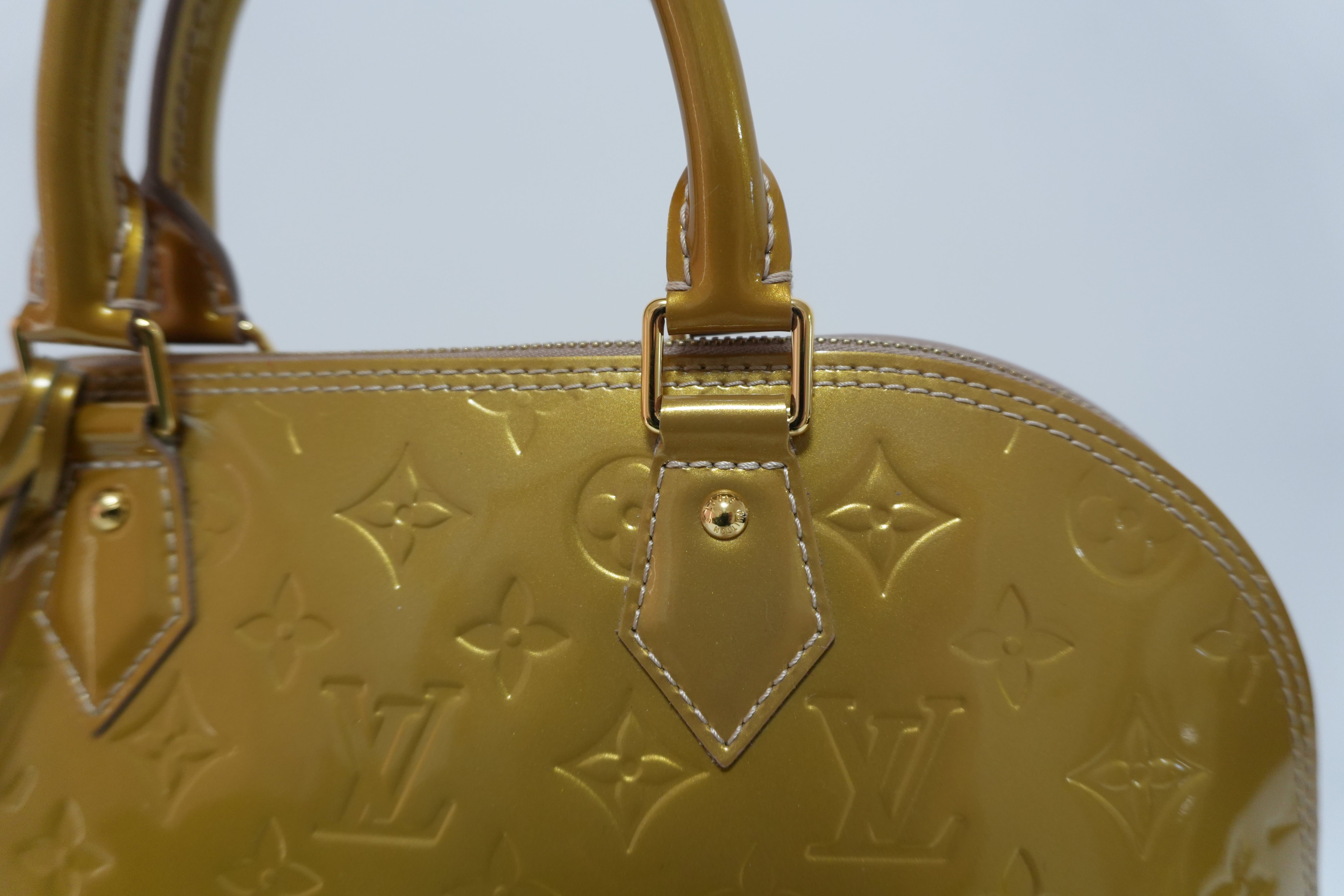 Louis Vuitton Vernis Alma PM Golden Yellow Used