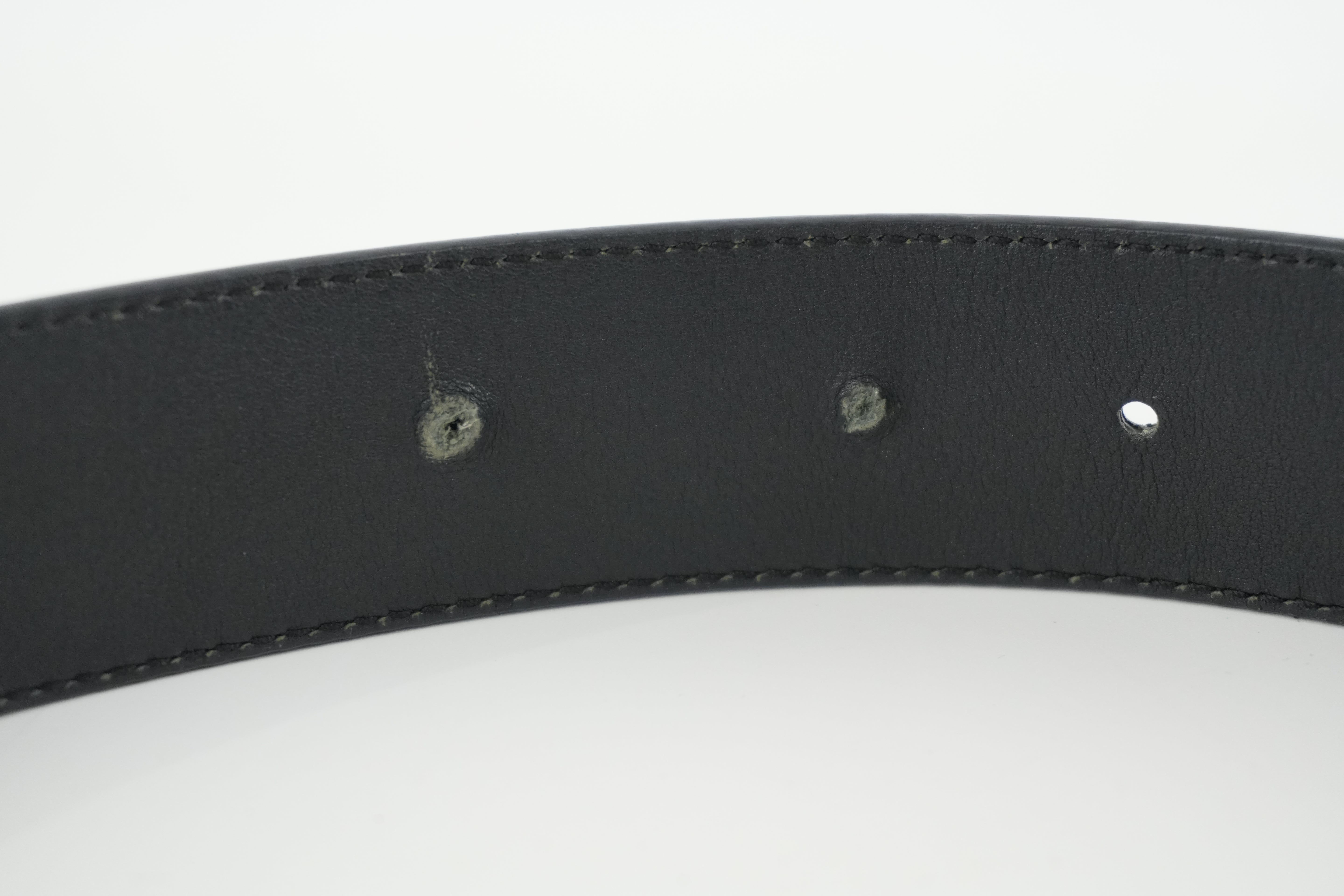 Gucci Belt Interlocking Leather Black Used