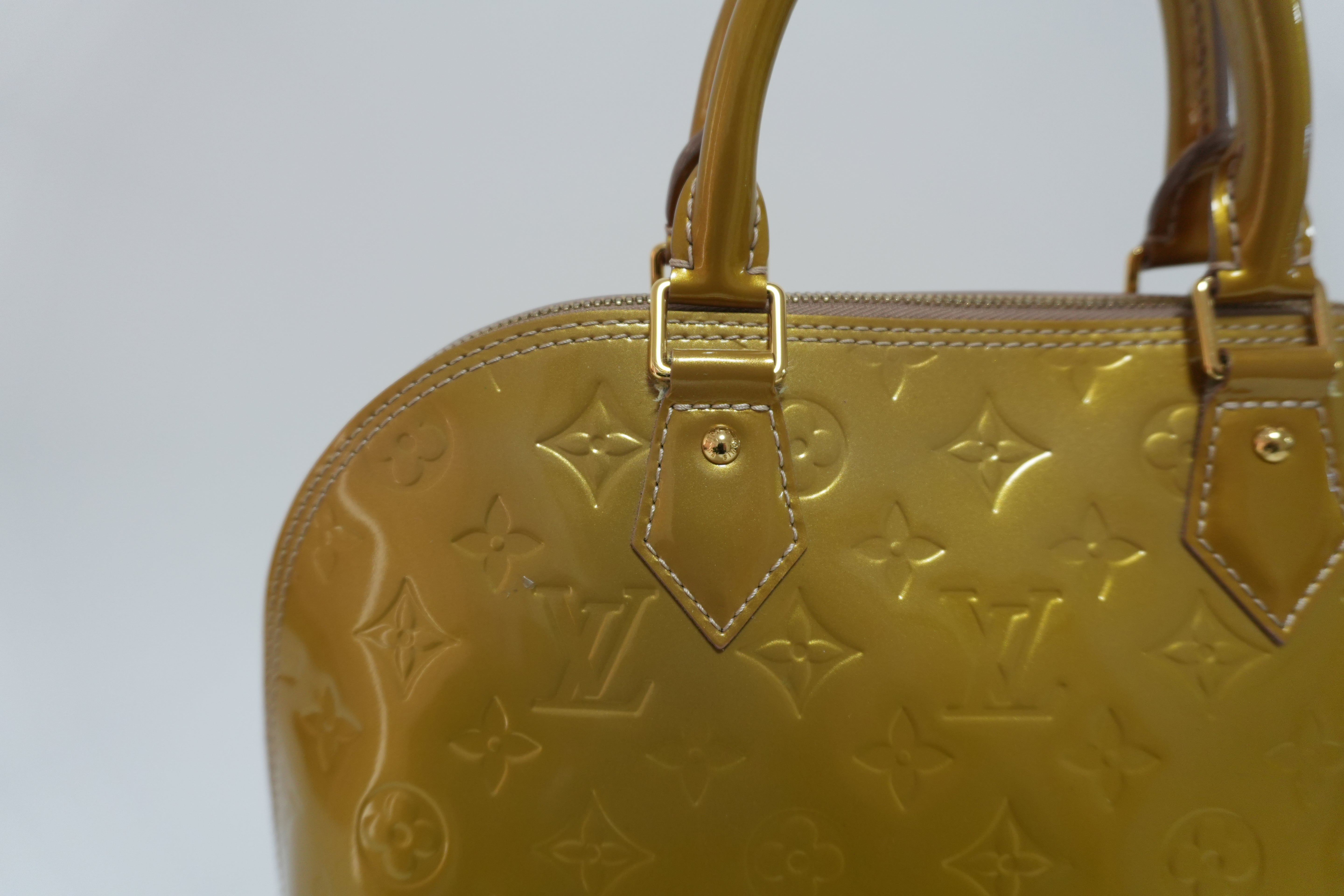 Louis Vuitton Vernis Alma PM Golden Yellow Used