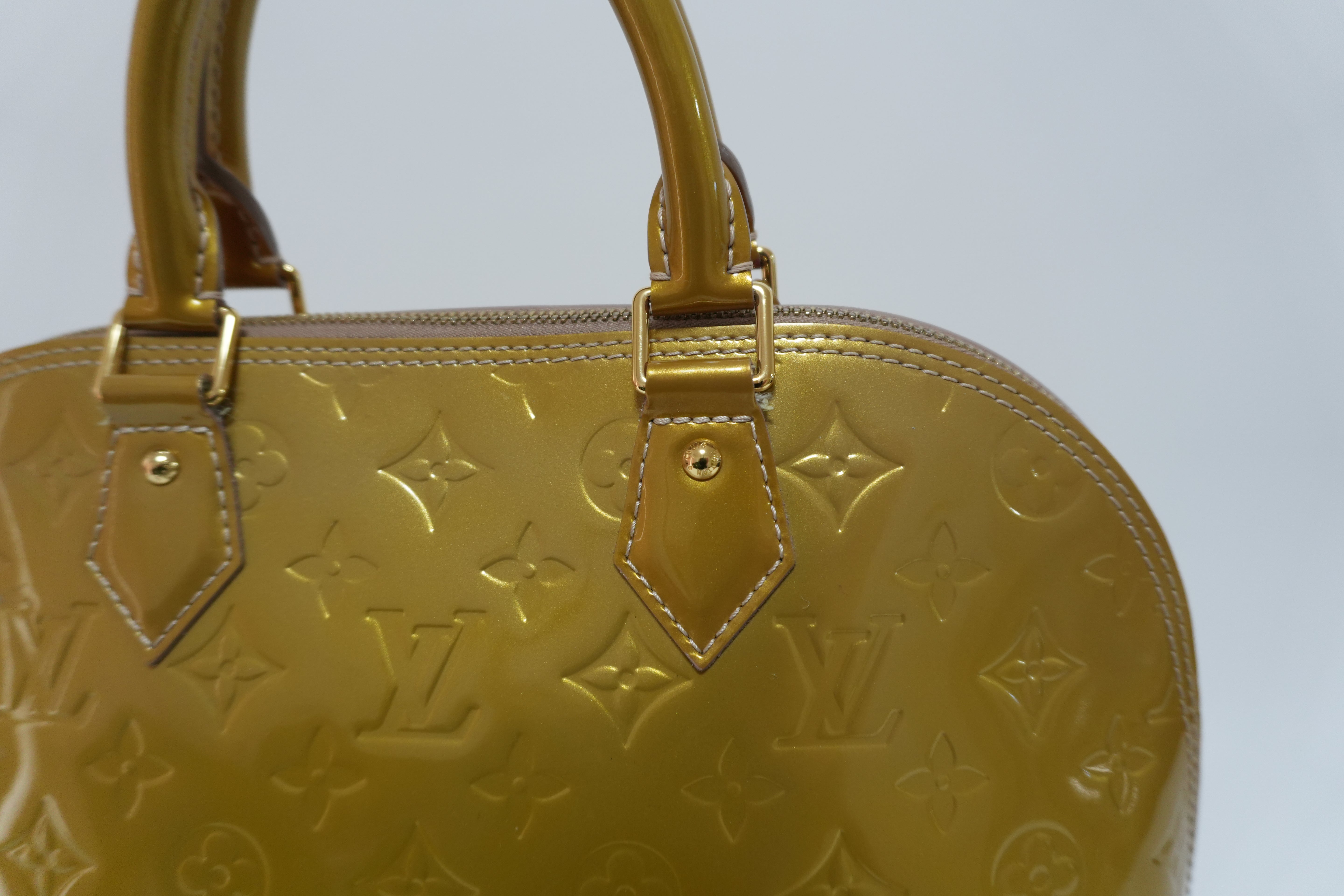 Louis Vuitton Vernis Alma PM Golden Yellow Used