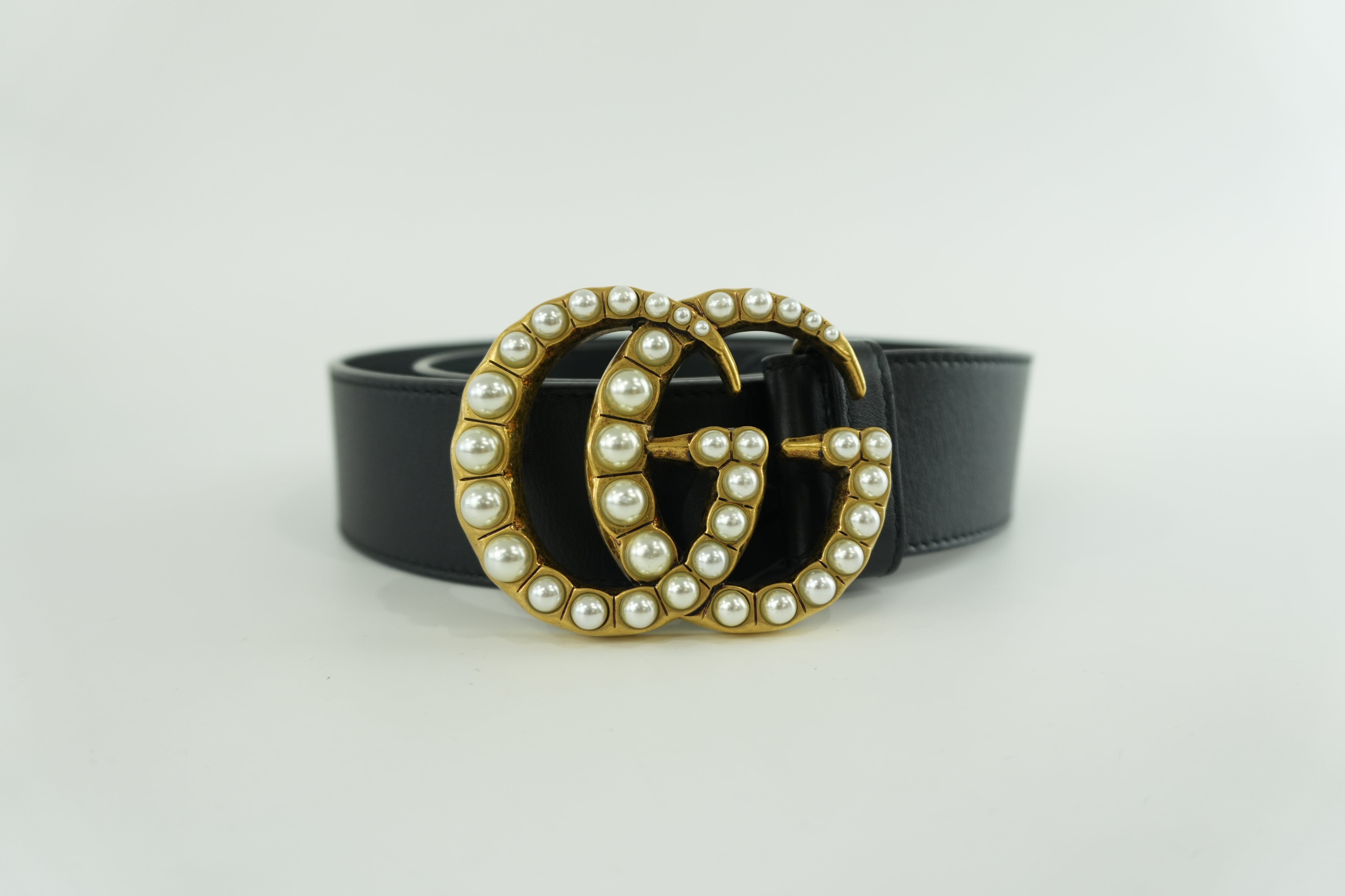 Gucci GG Marmont Belt Leather Black Used