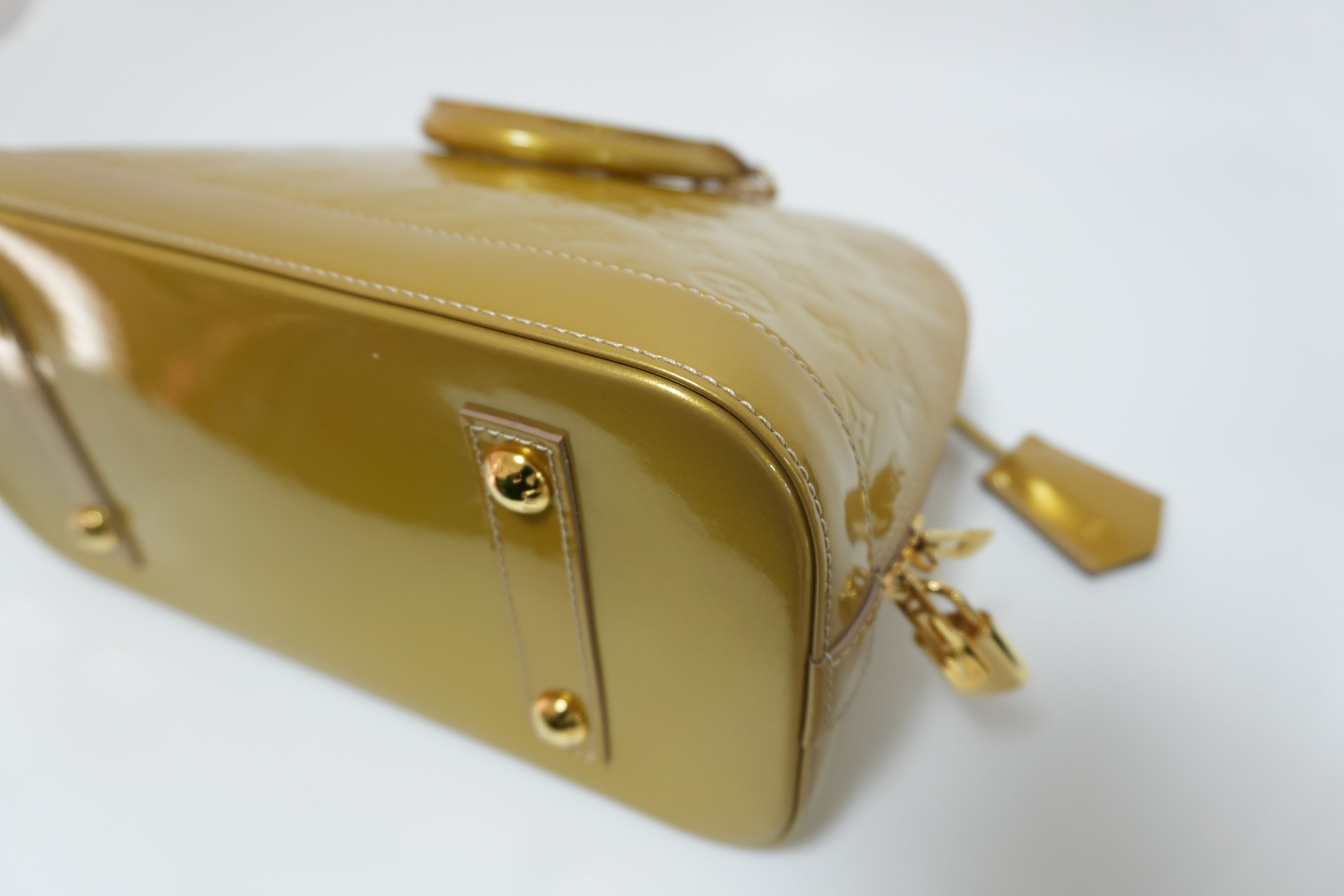 Louis Vuitton Vernis Alma PM Golden Yellow Used