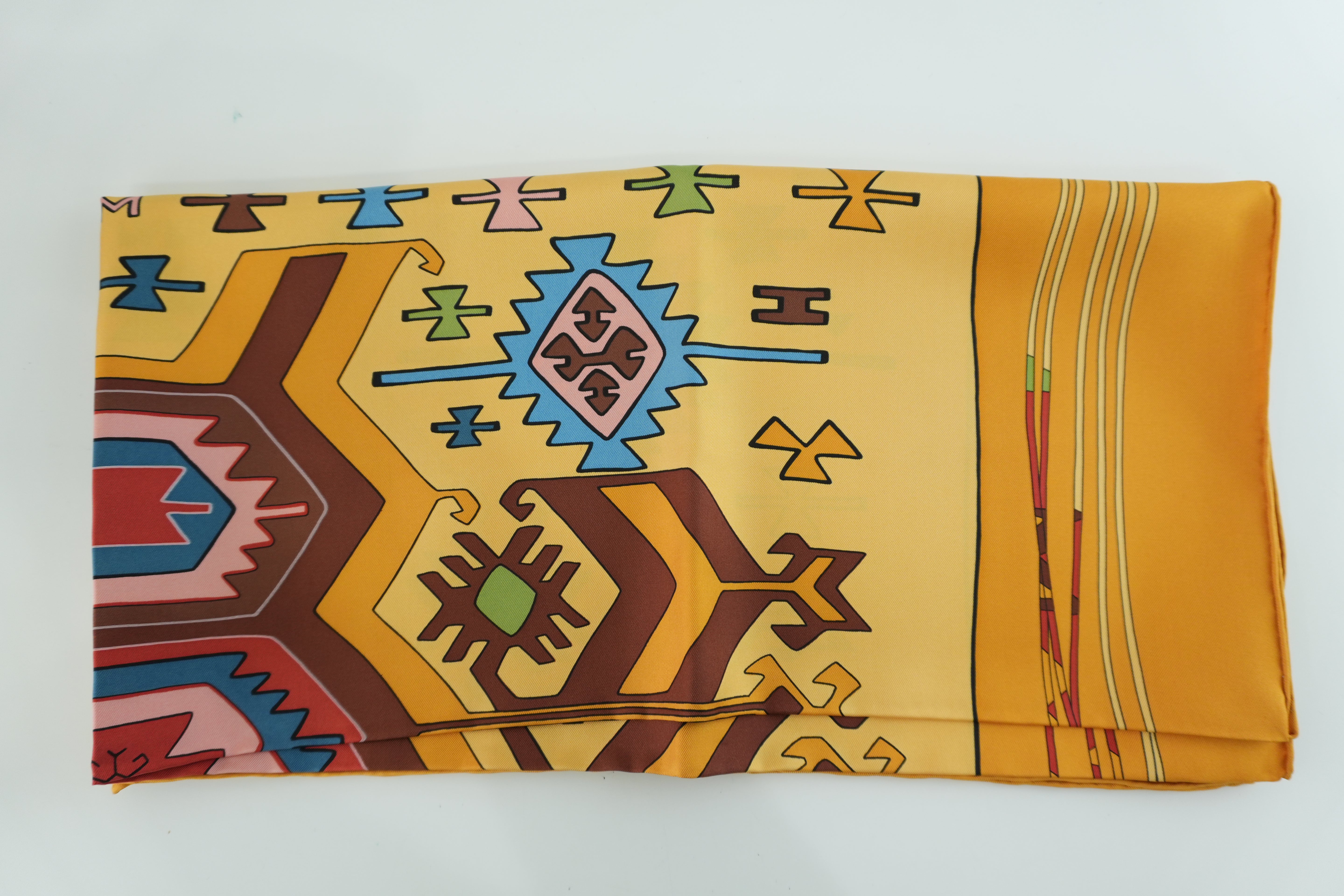 Hermes Scarf Yellow Used