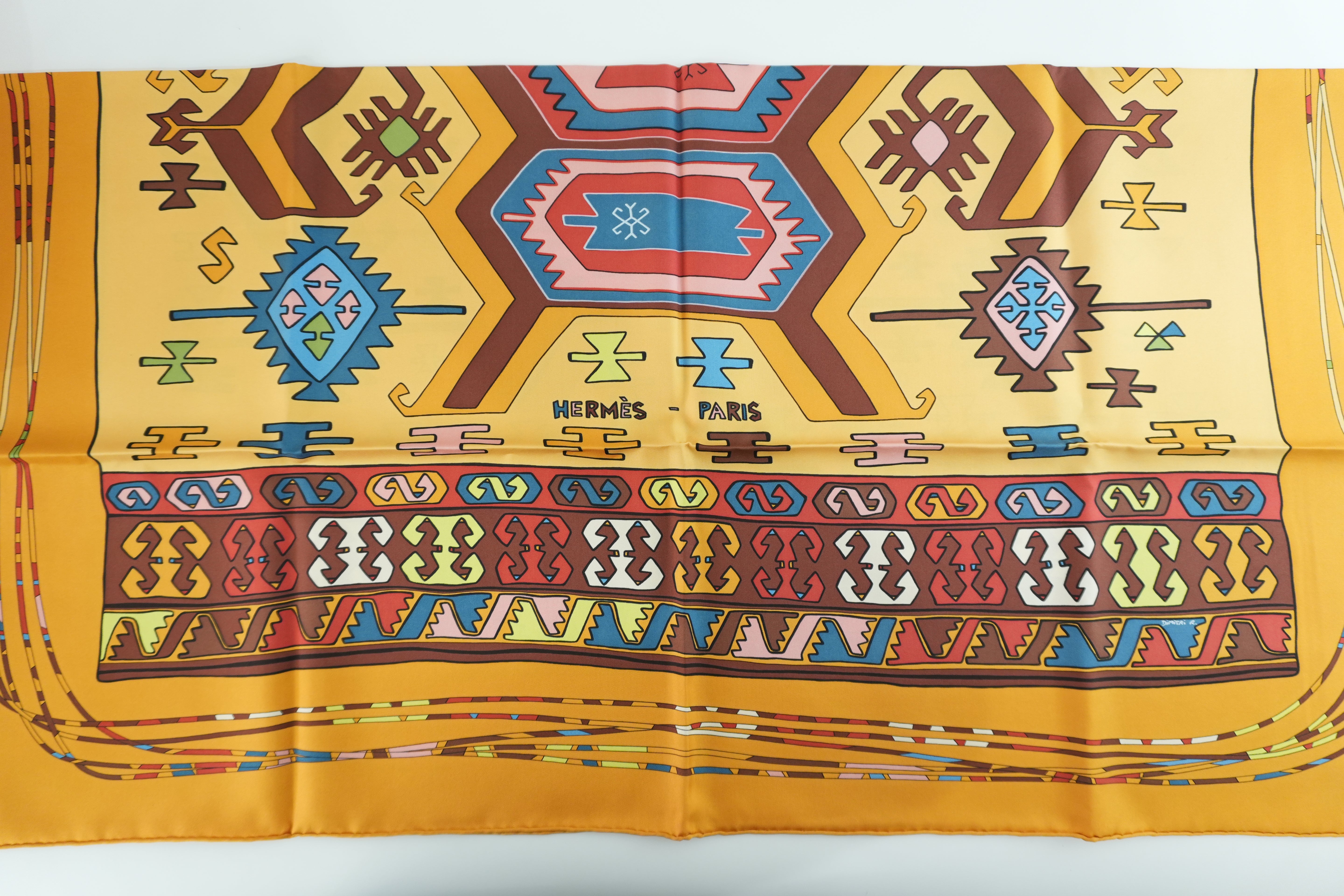 Hermes Scarf Yellow Used