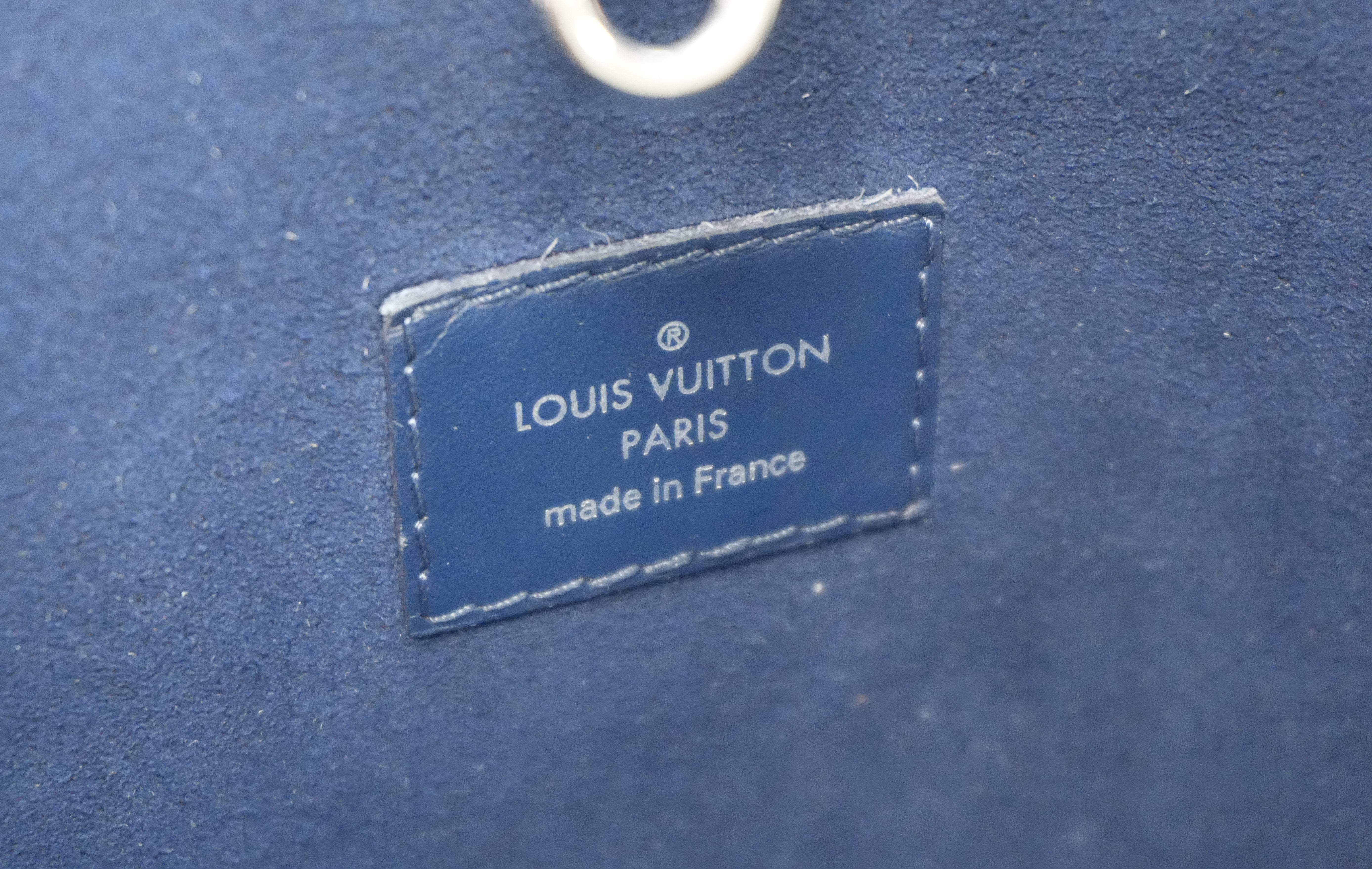 Louis Vuitton Neverfull MM Shoulder Tote Bag Blue Used