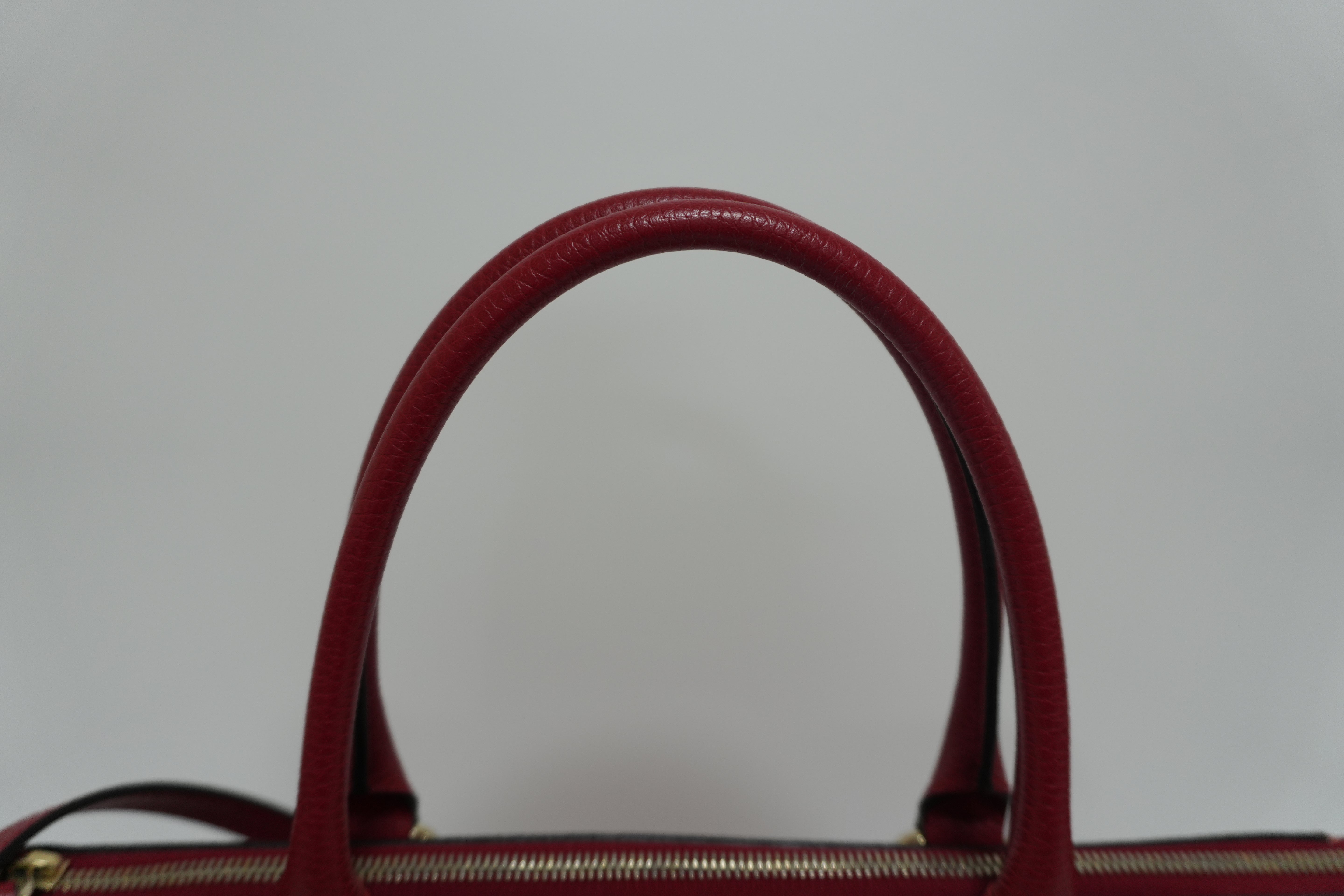 Gucci Charmy Leather Two-Way Handbag Red Used