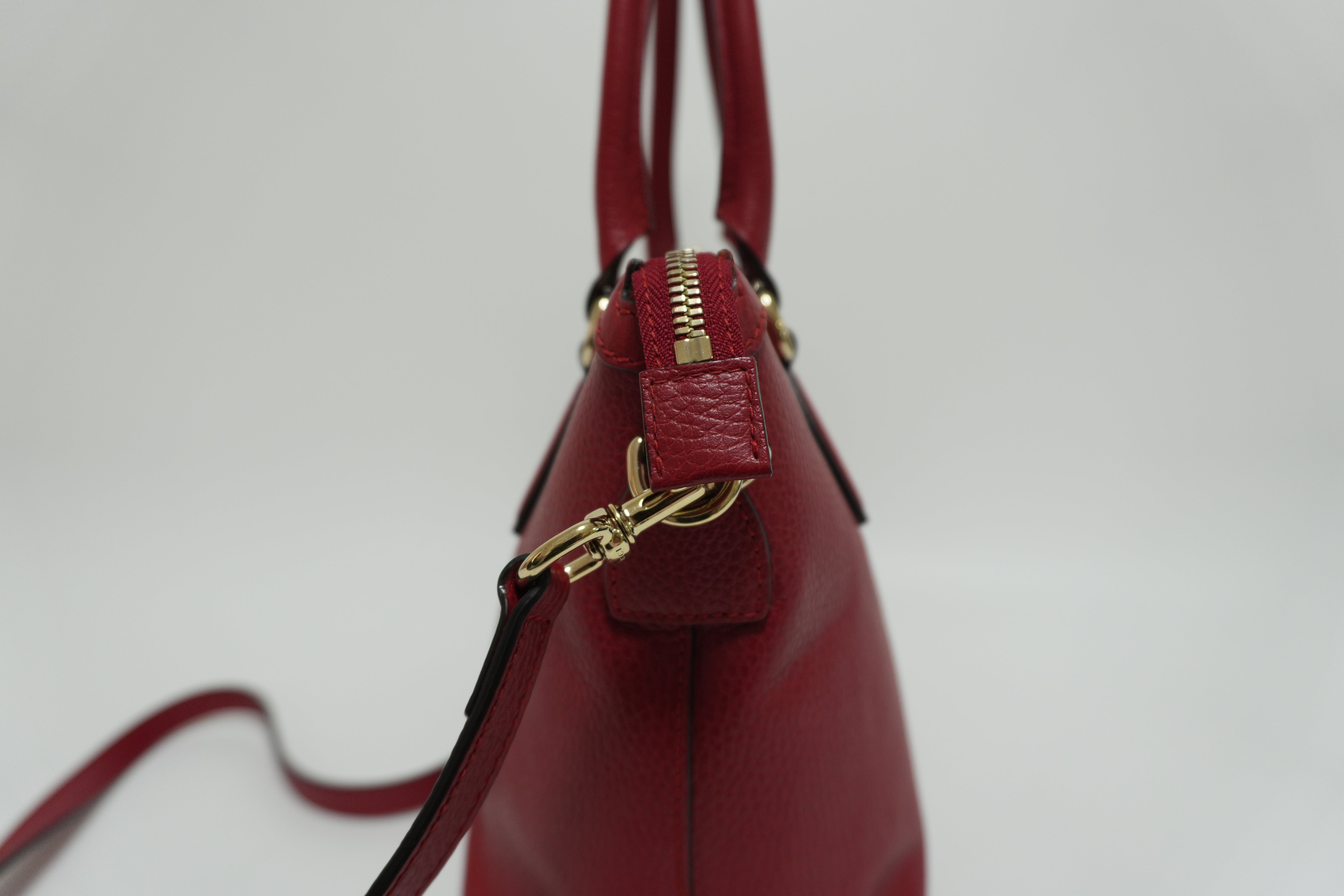 Gucci Charmy Leather Two-Way Handbag Red Used