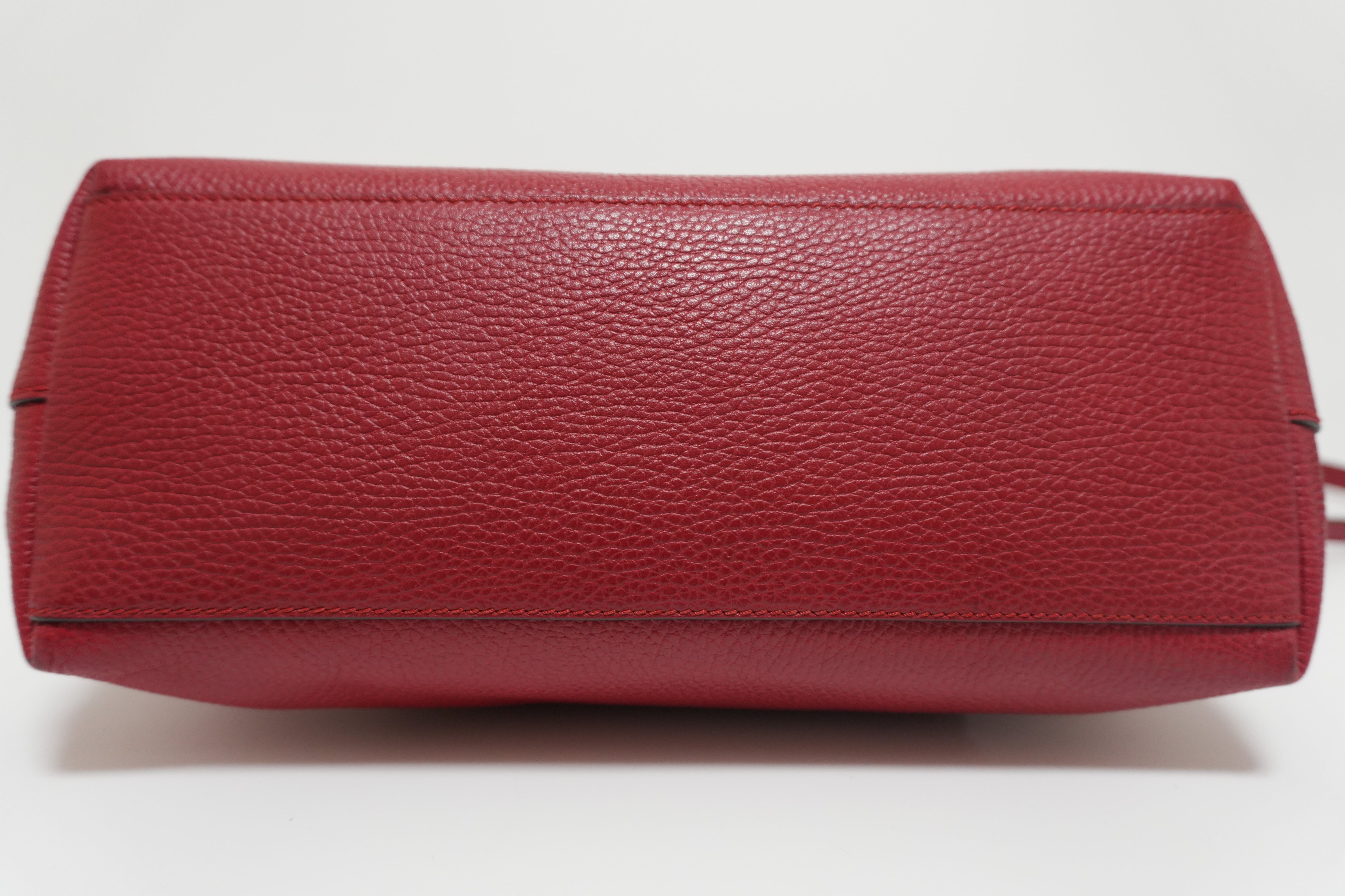 Gucci Charmy Leather Two-Way Handbag Red Used