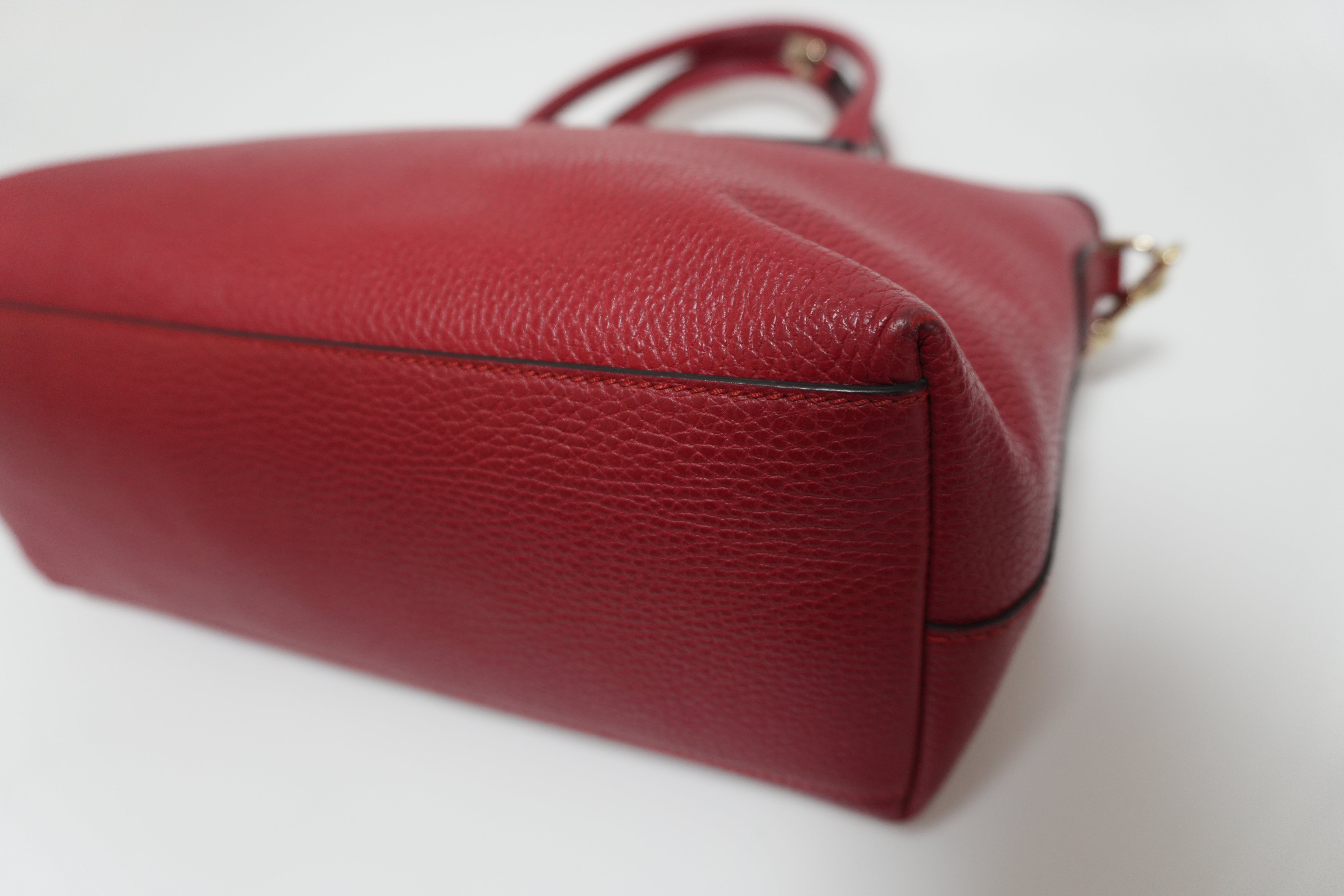 Gucci Charmy Leather Two-Way Handbag Red Used