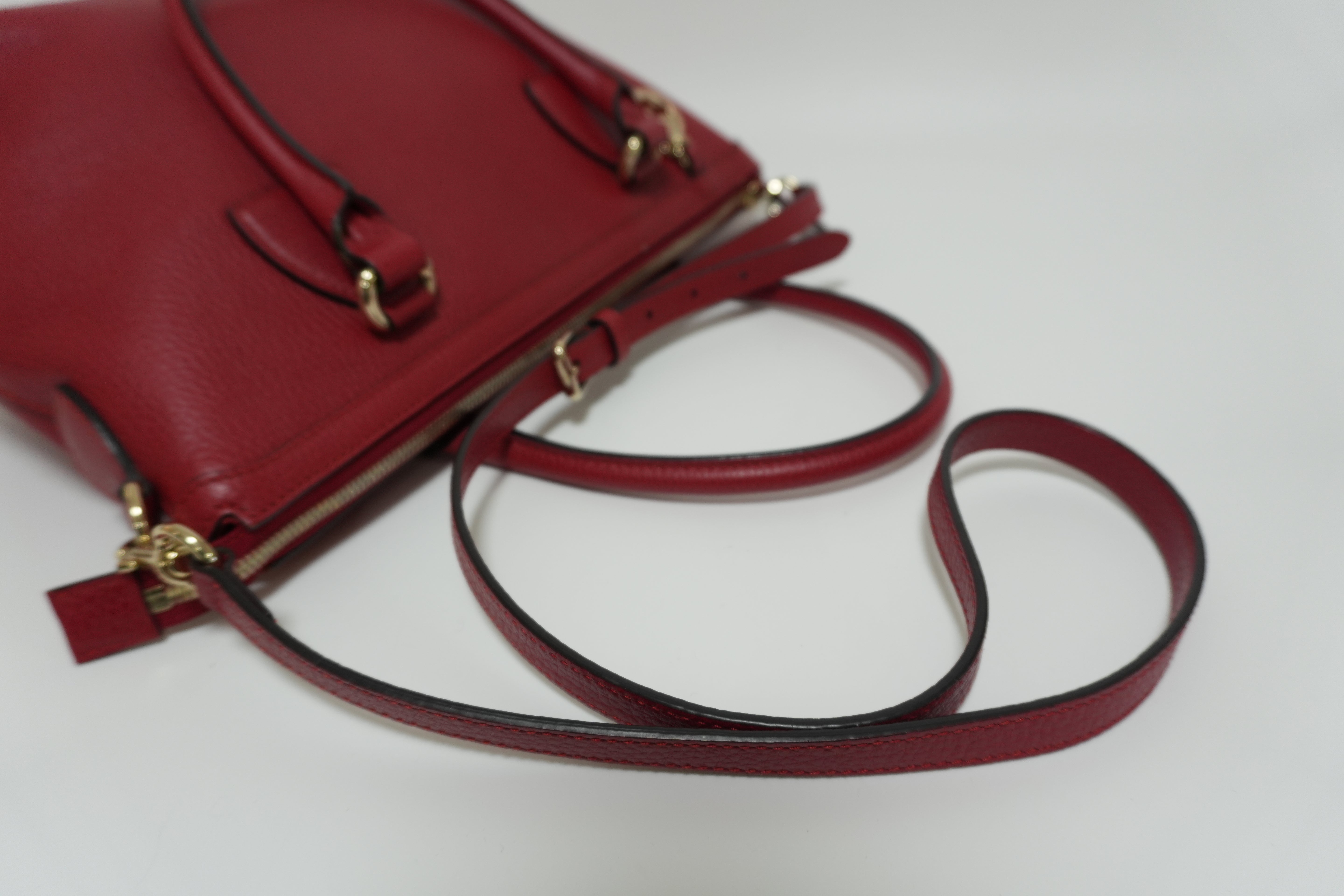 Gucci Charmy Leather Two-Way Handbag Red Used