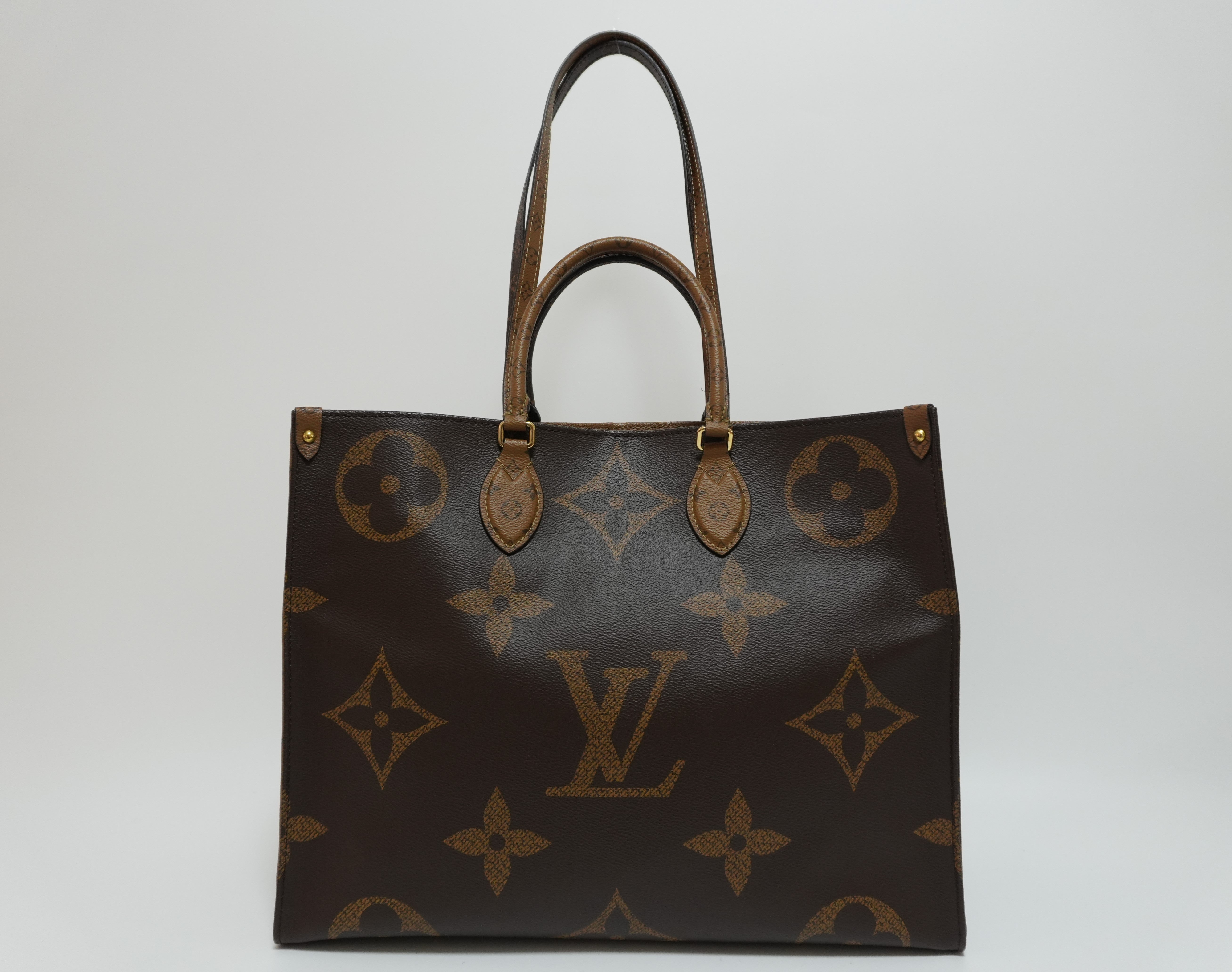 Louis Vuitton Reverse Giant On the Go GM Tote Bag Used