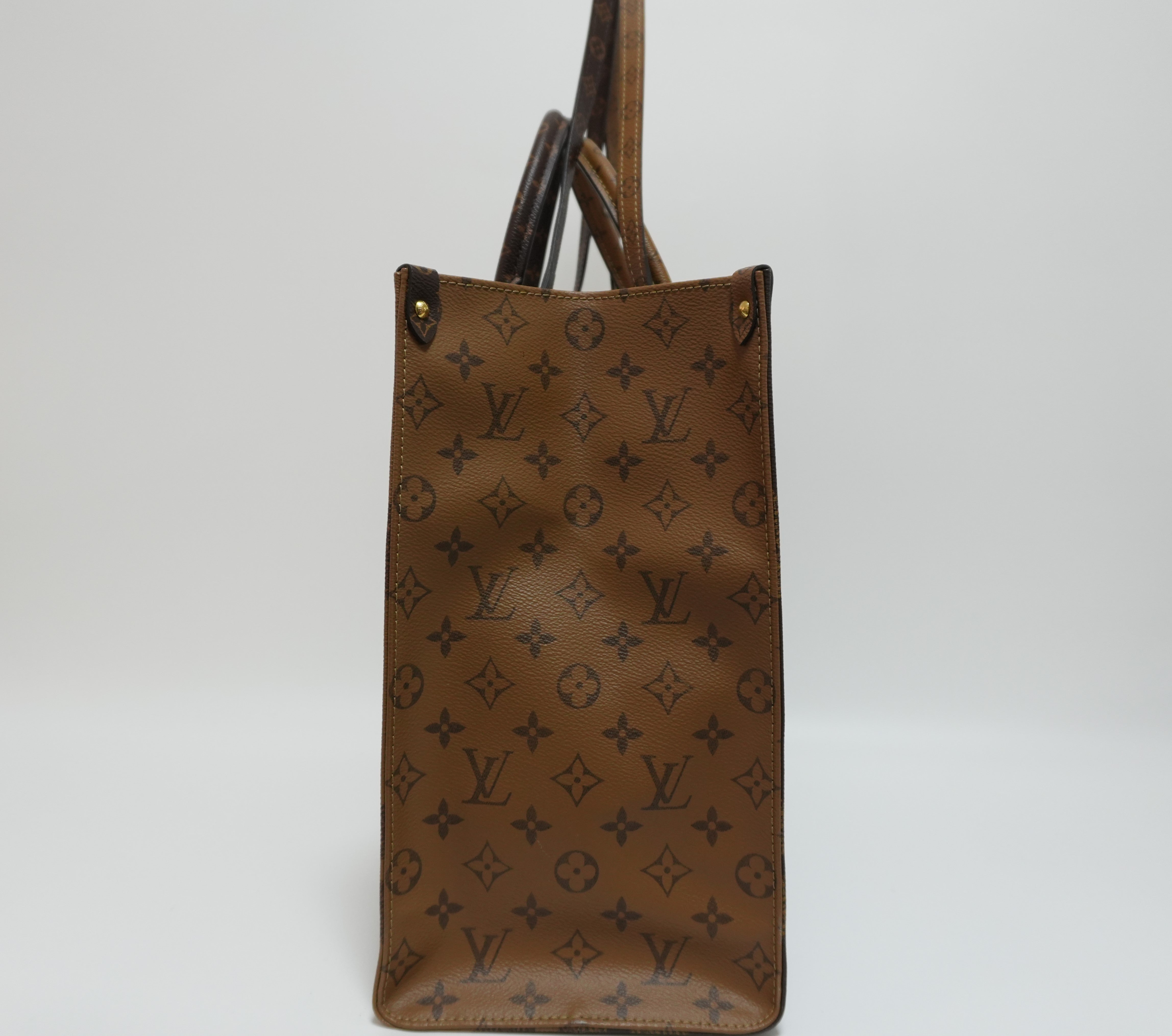 Louis Vuitton Reverse Giant On the Go GM Tote Bag Used