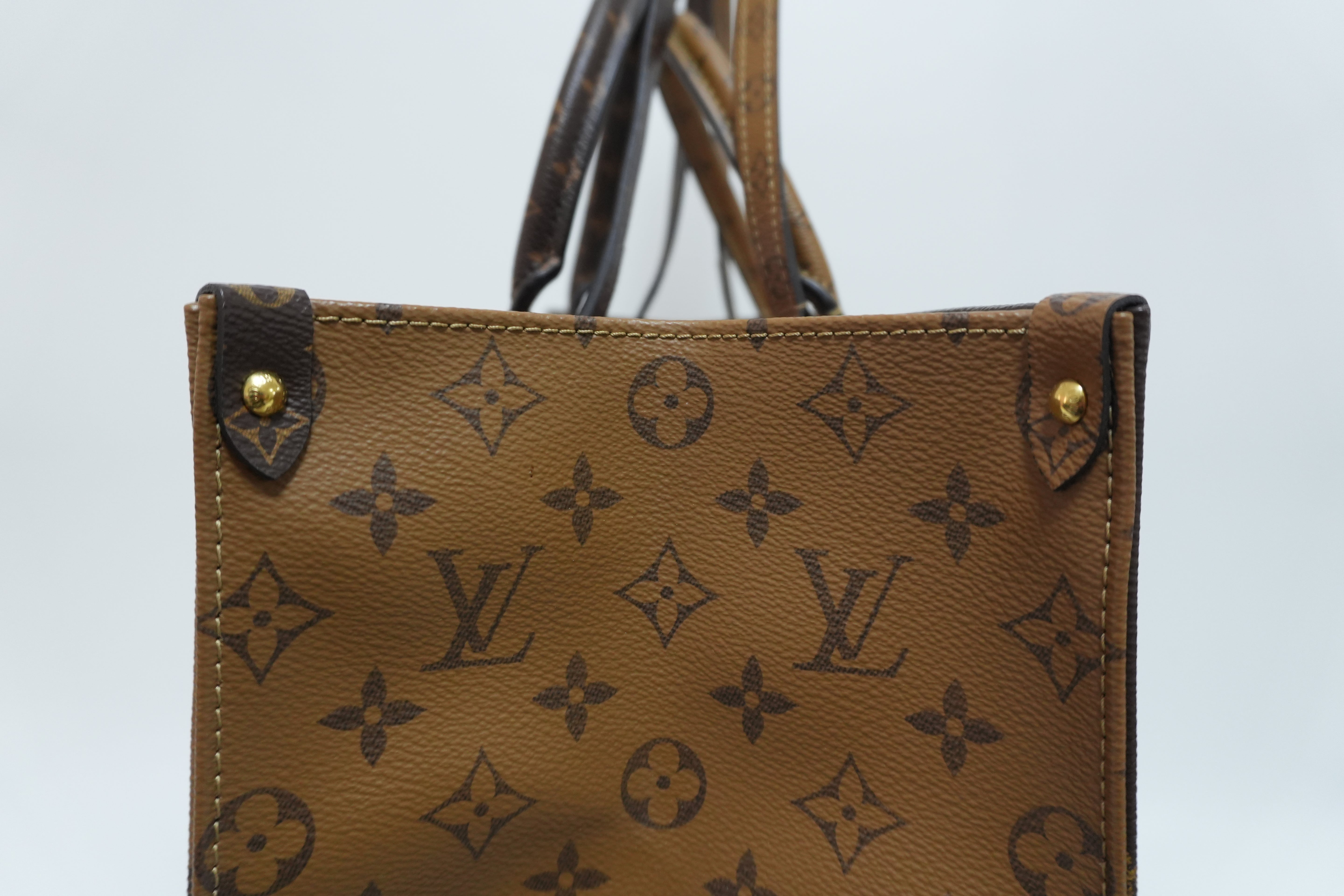 Louis Vuitton Reverse Giant On the Go GM Tote Bag Used