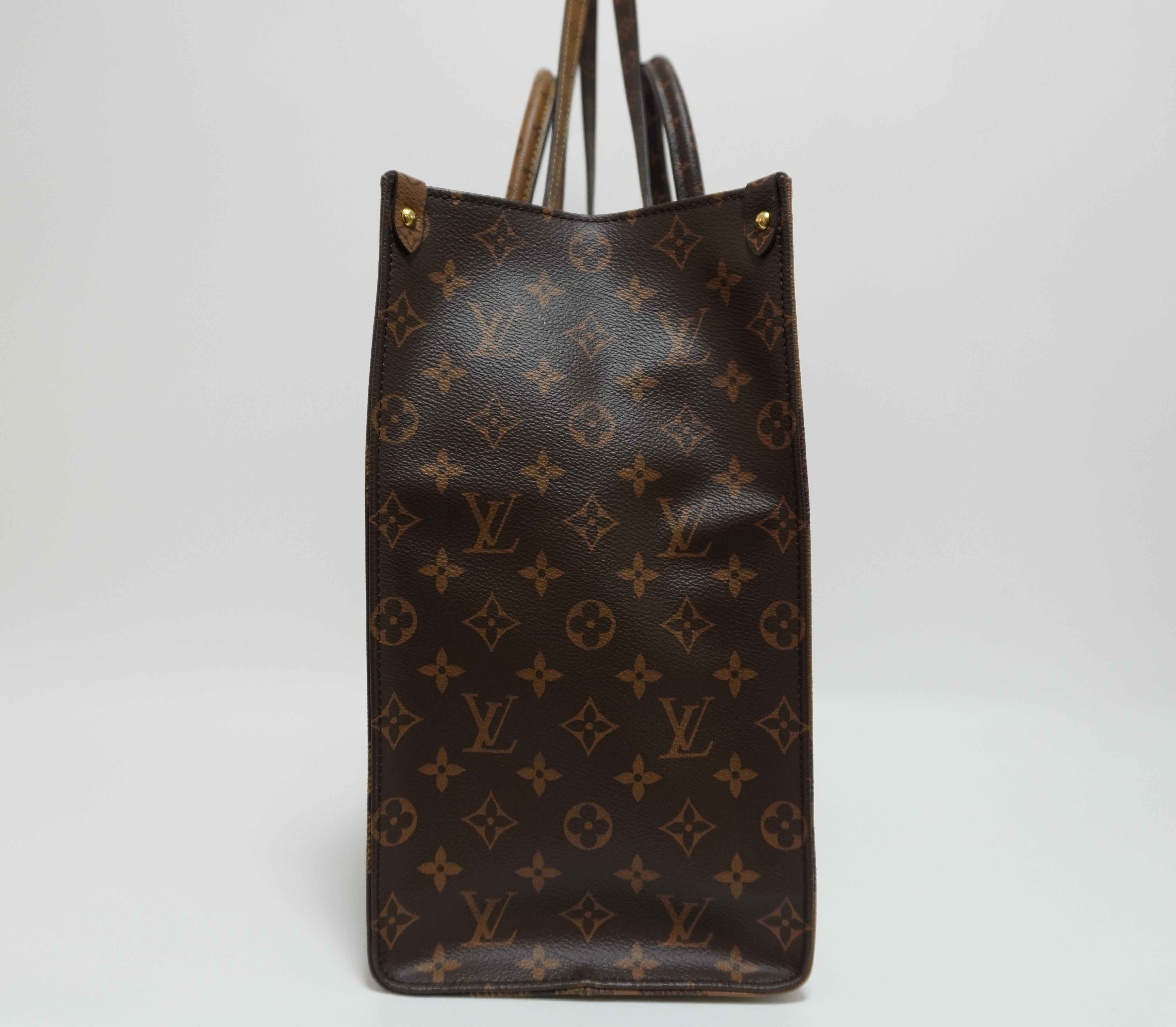 Louis Vuitton Reverse Giant On the Go GM Tote Bag Used