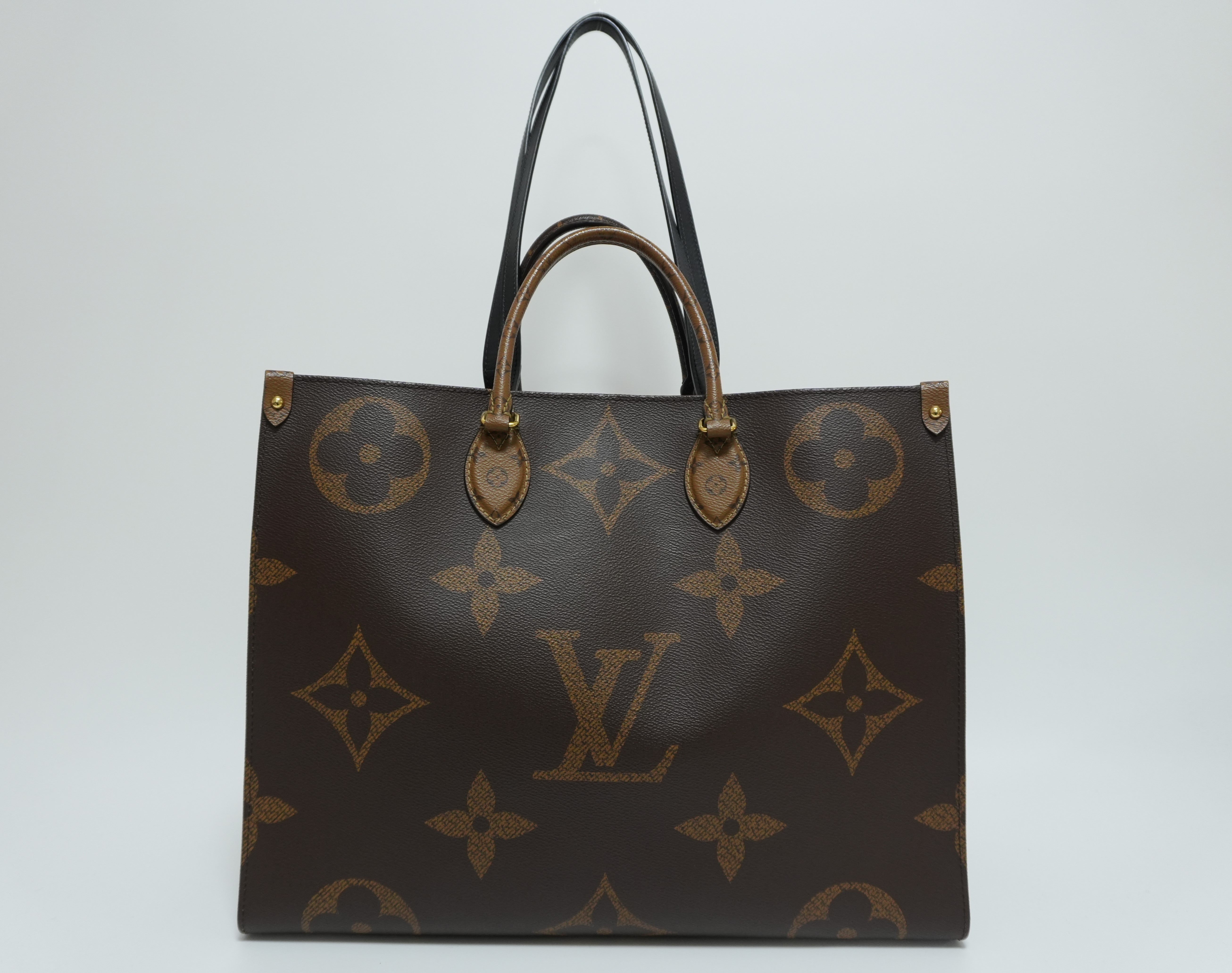 Louis Vuitton Reverse Giant On the Go GM Tote Bag Used