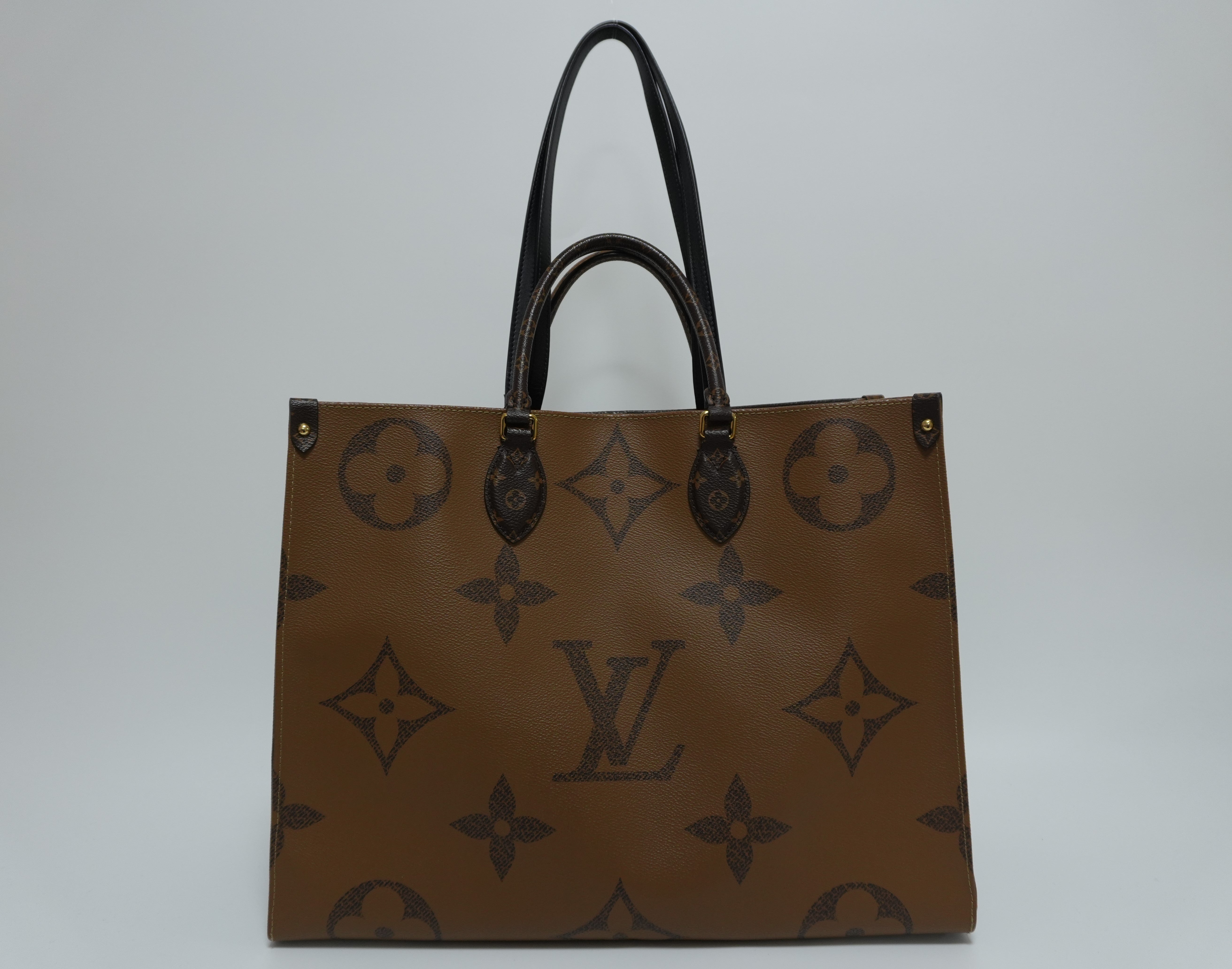 Louis Vuitton Reverse Giant On the Go GM Tote Bag Used