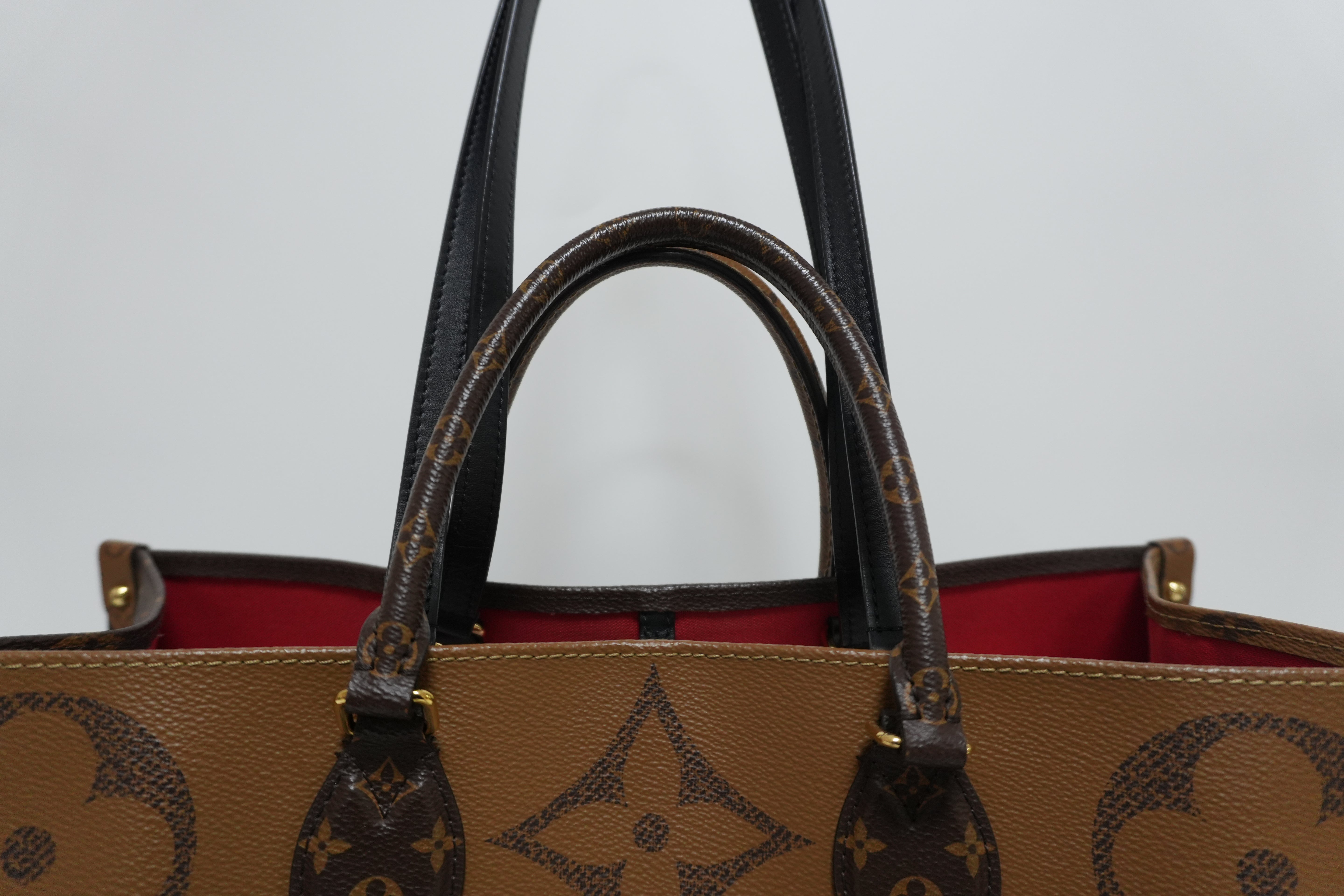 Louis Vuitton Reverse Giant On the Go GM Tote Bag Used