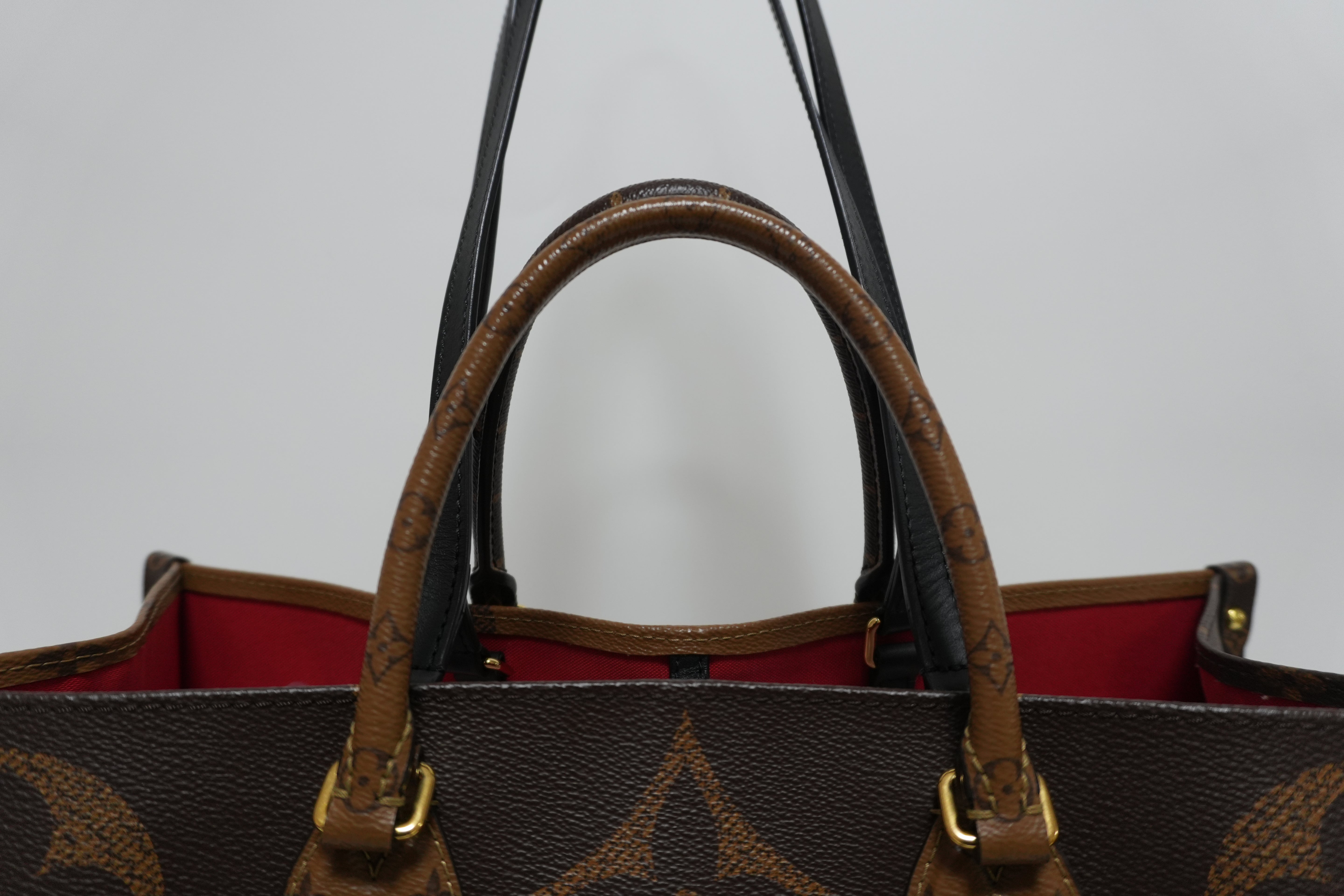 Louis Vuitton Reverse Giant On the Go GM Tote Bag Used