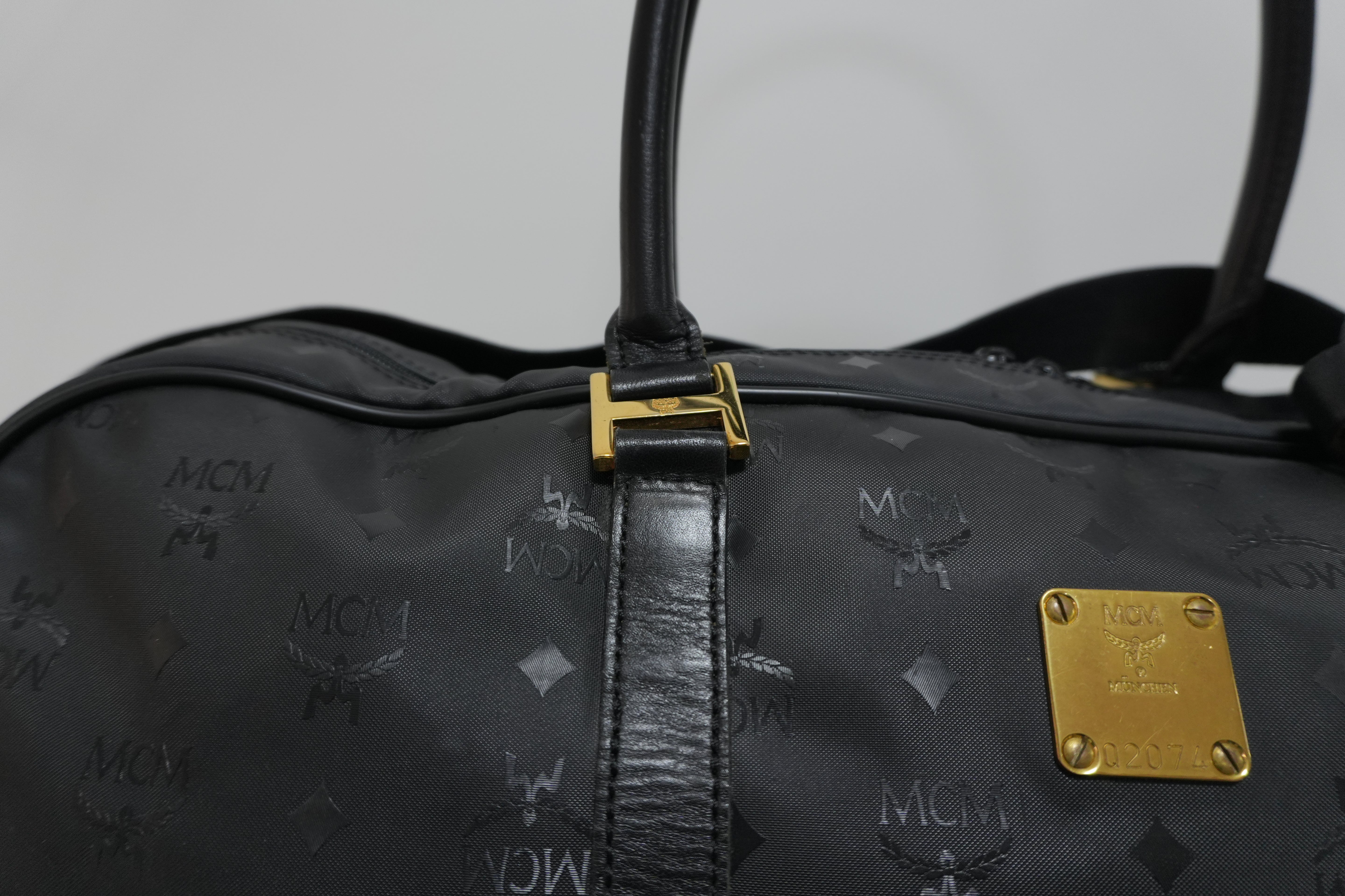 MCM Duffle Bag Black Used