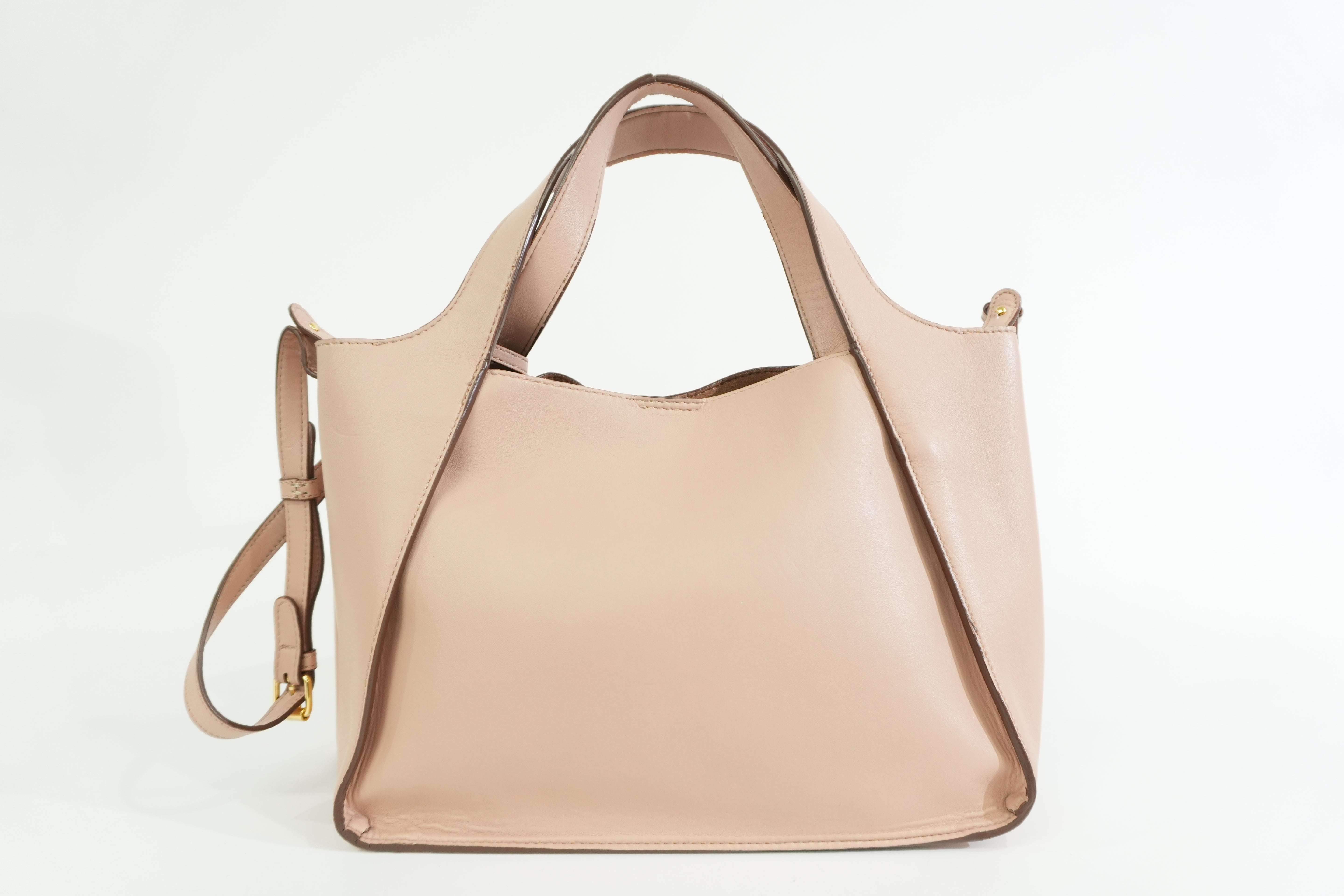 Pre-owned Stella McCartney Leather Logo Tote Bag Pink