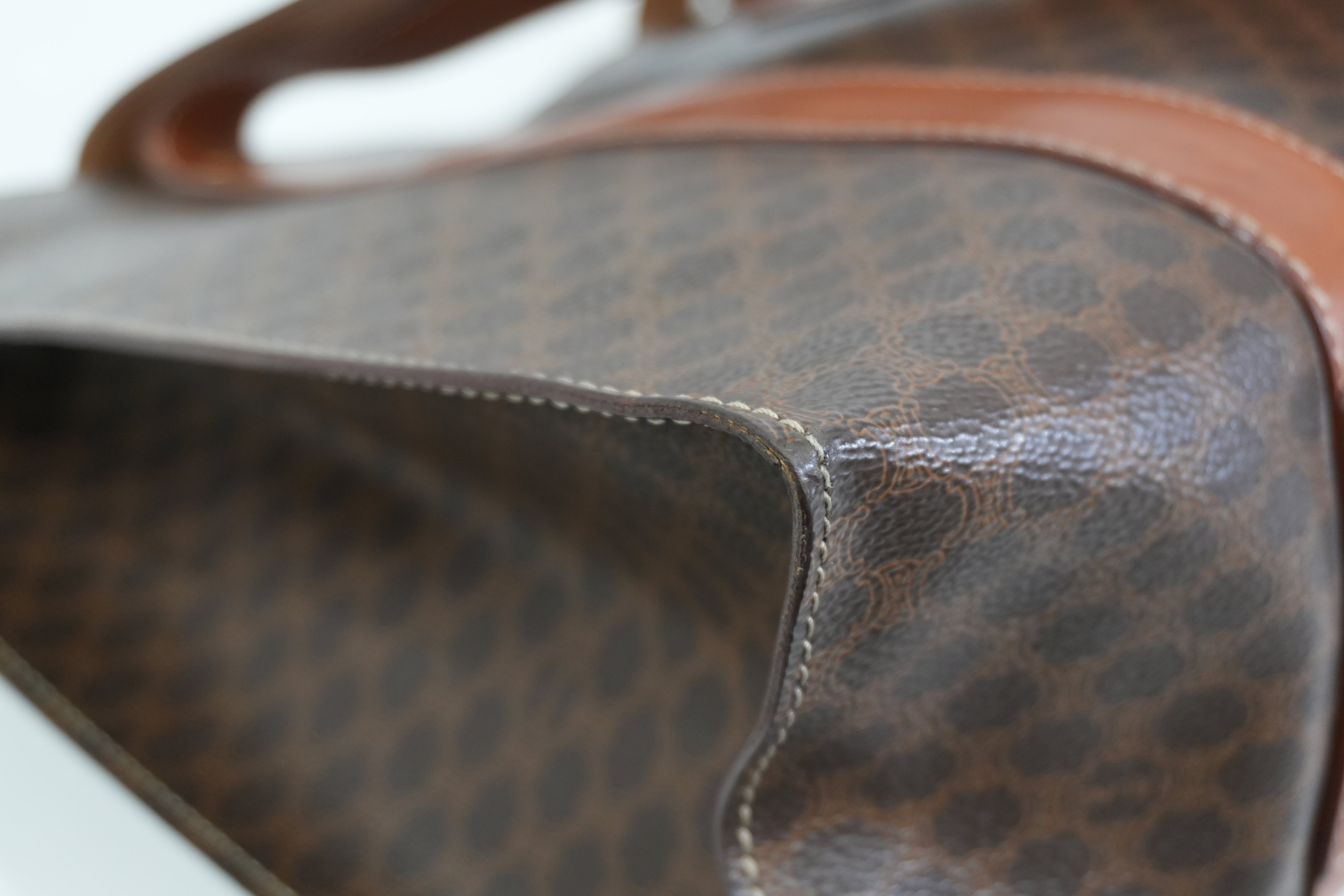 Pre-owned Celine Macadam Tote Bag Brown