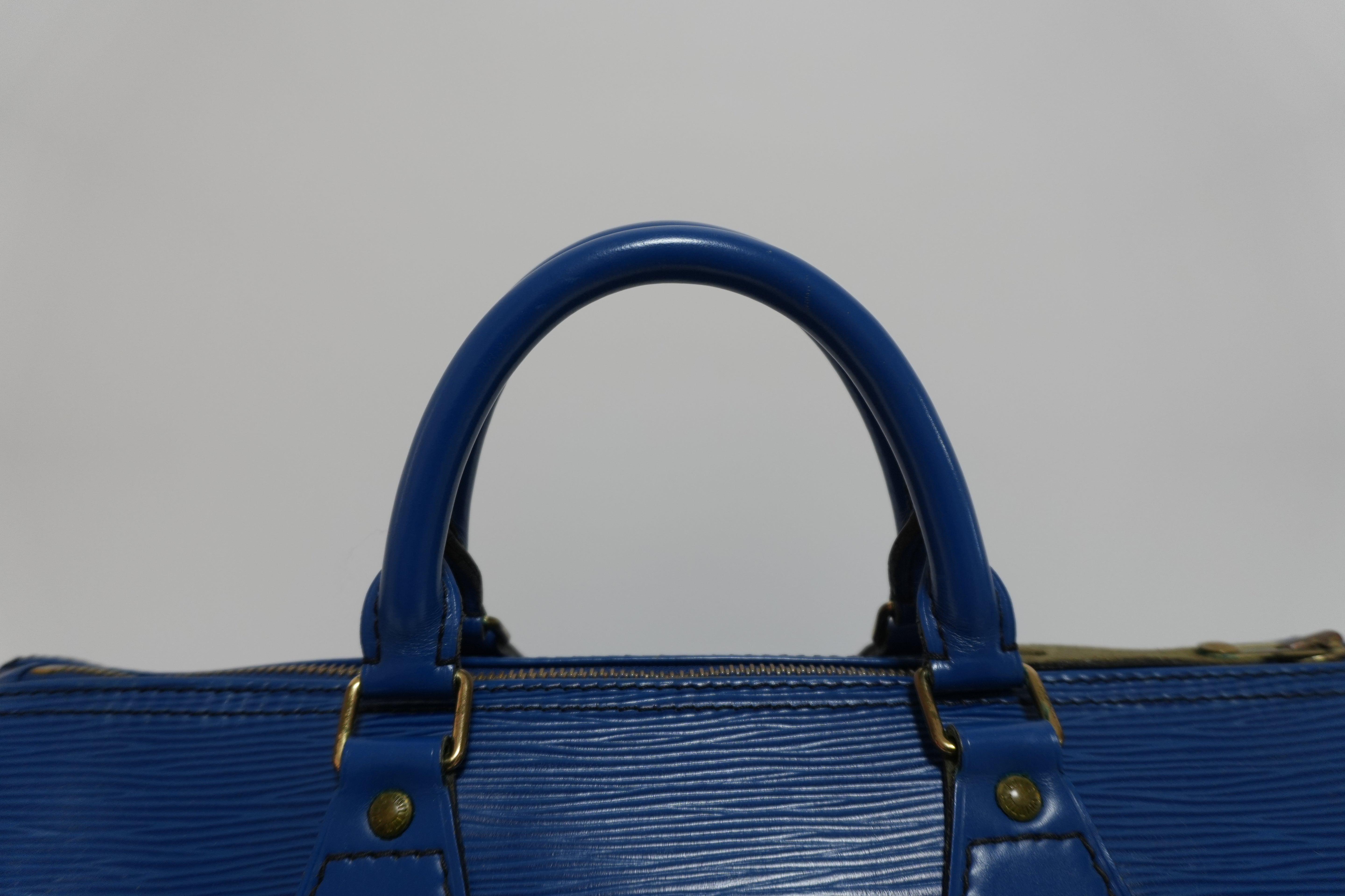 Louis Vuitton Epi Speedy 30 Handbag Blue Used