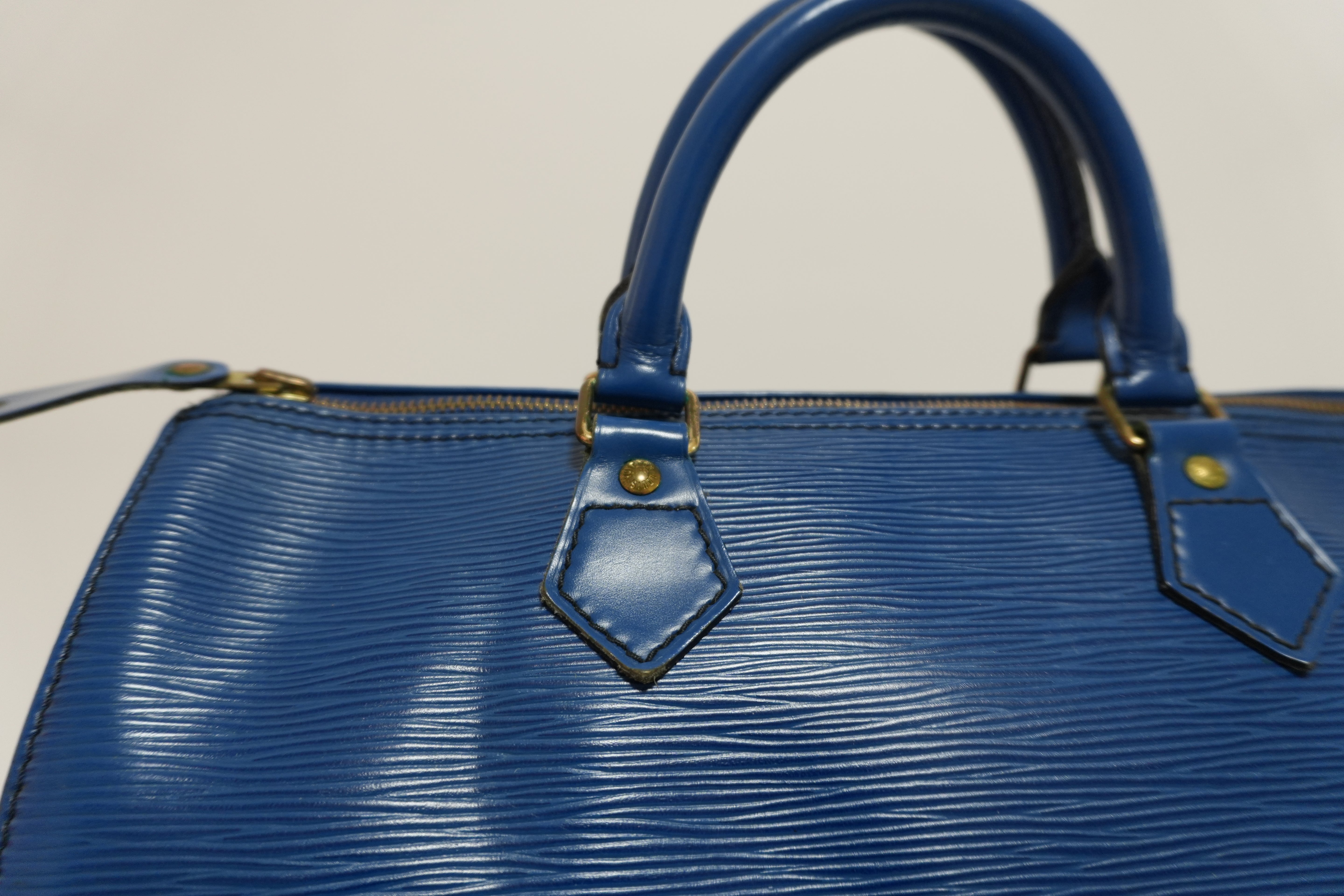 Louis Vuitton Epi Speedy 30 Handbag Blue Used