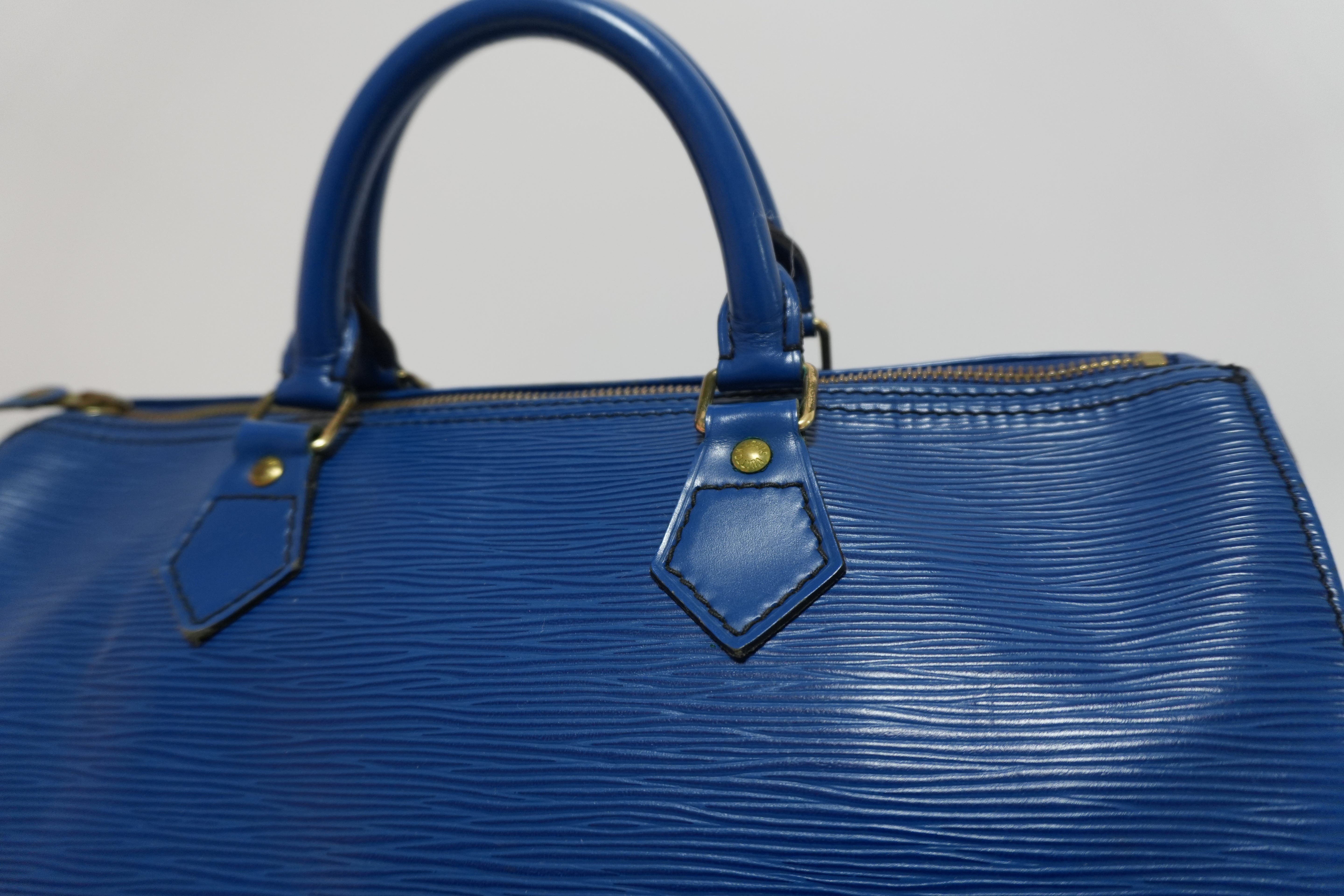 Louis Vuitton Epi Speedy 30 Handbag Blue Used