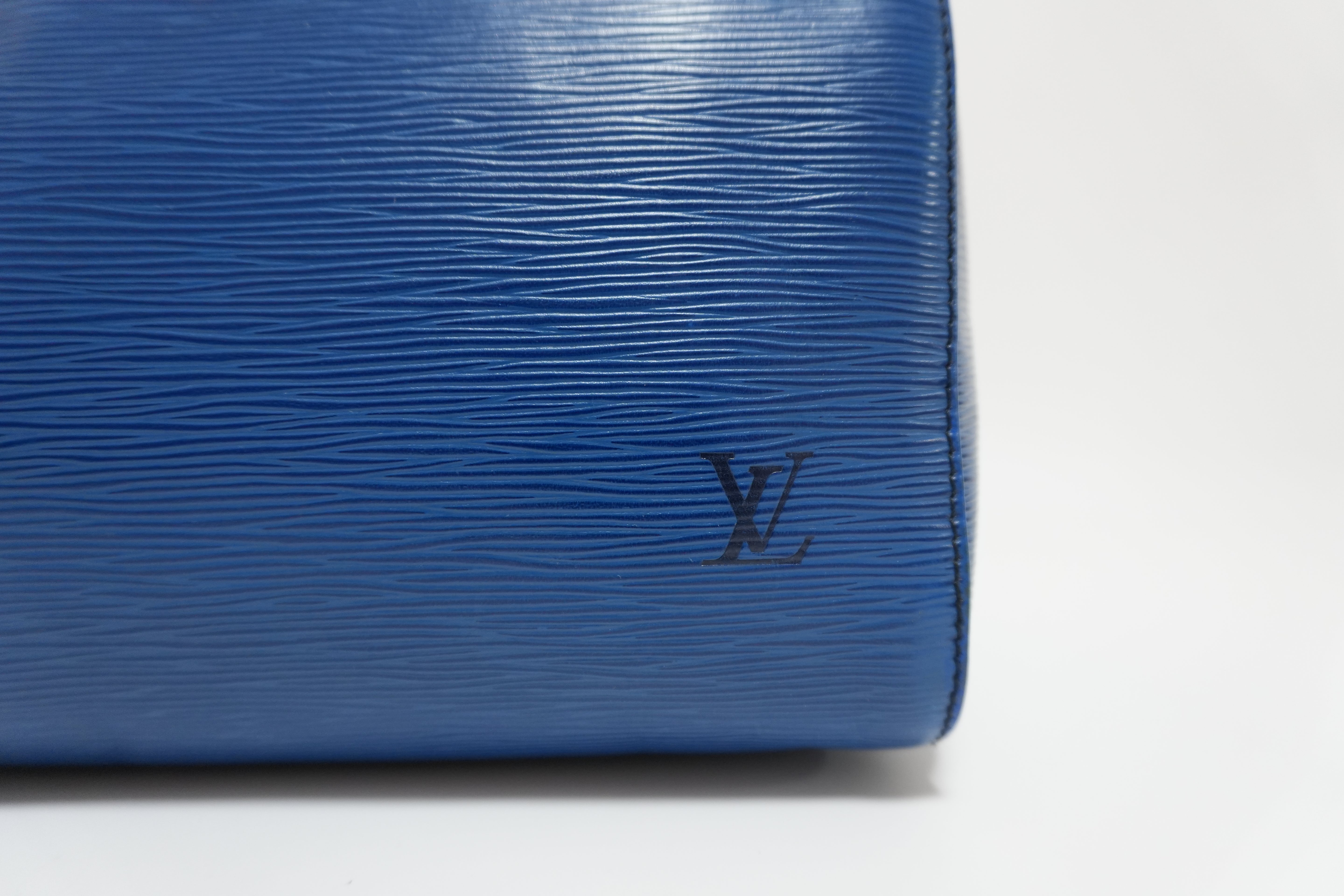 Louis Vuitton Epi Speedy 30 Handbag Blue Used