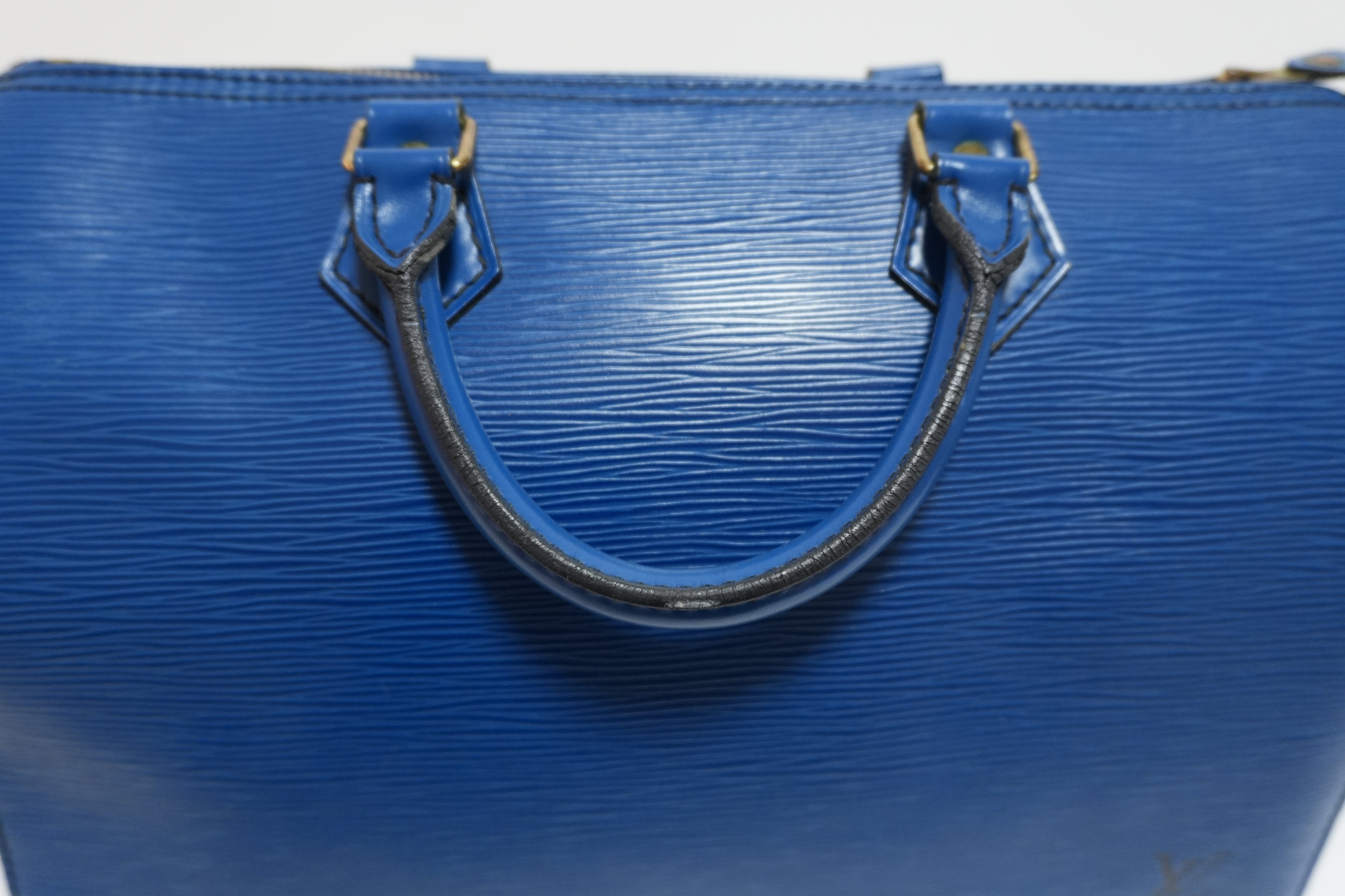 Louis Vuitton Epi Speedy 30 Handbag Blue Used