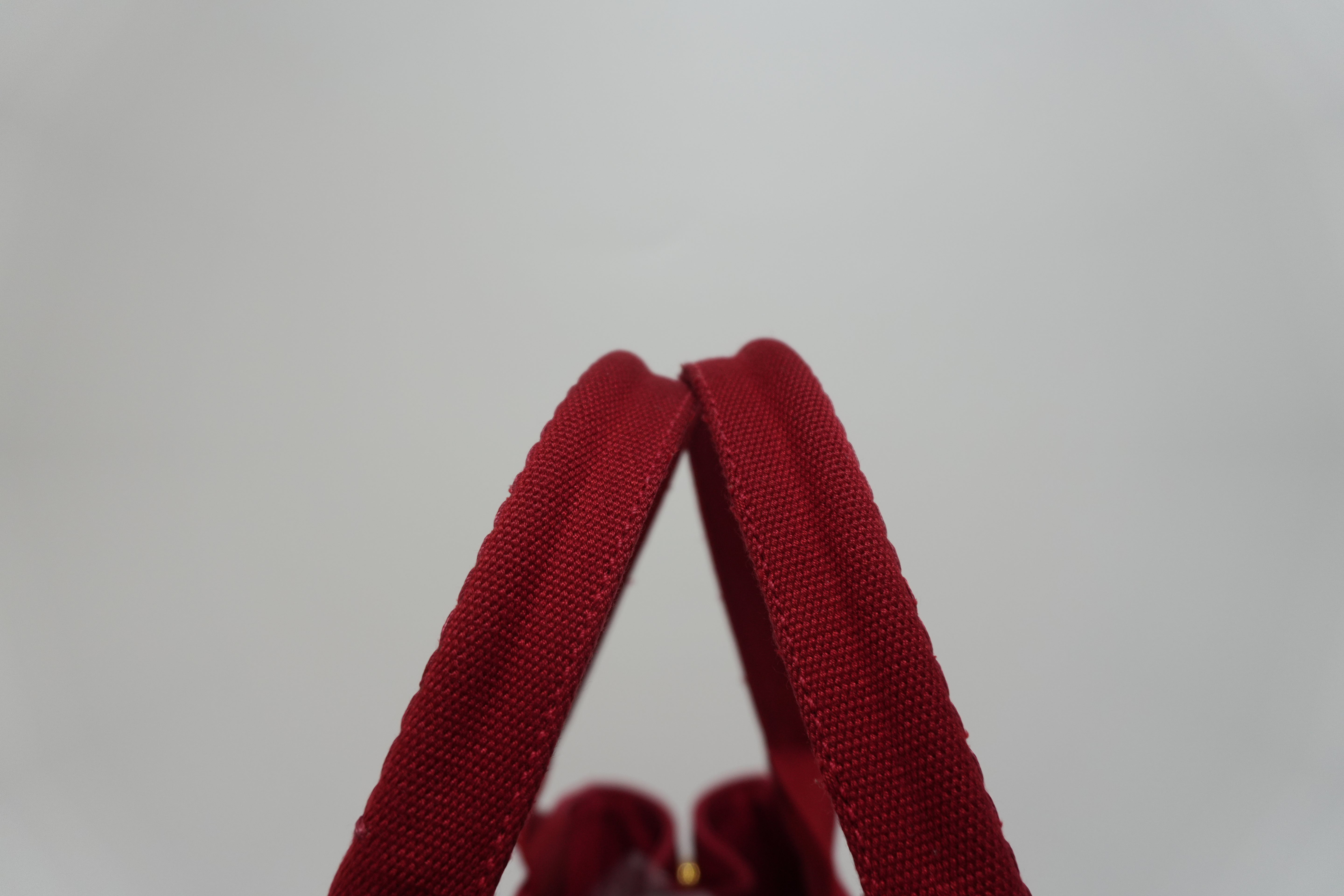 Prada Canvas Canapa Red Handbag Used