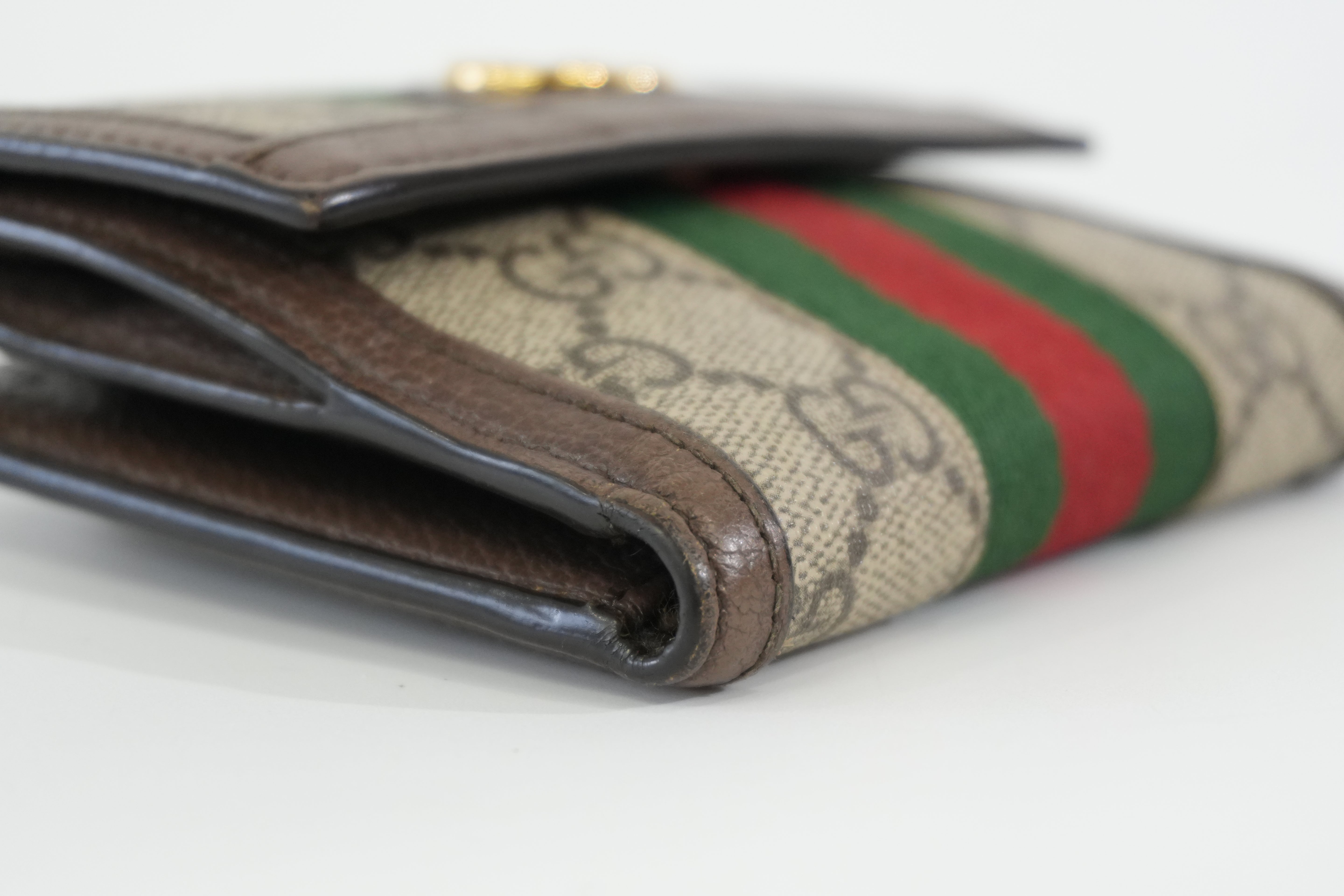 Pre-owned Gucci Ophidia Bifold Wallet Brown