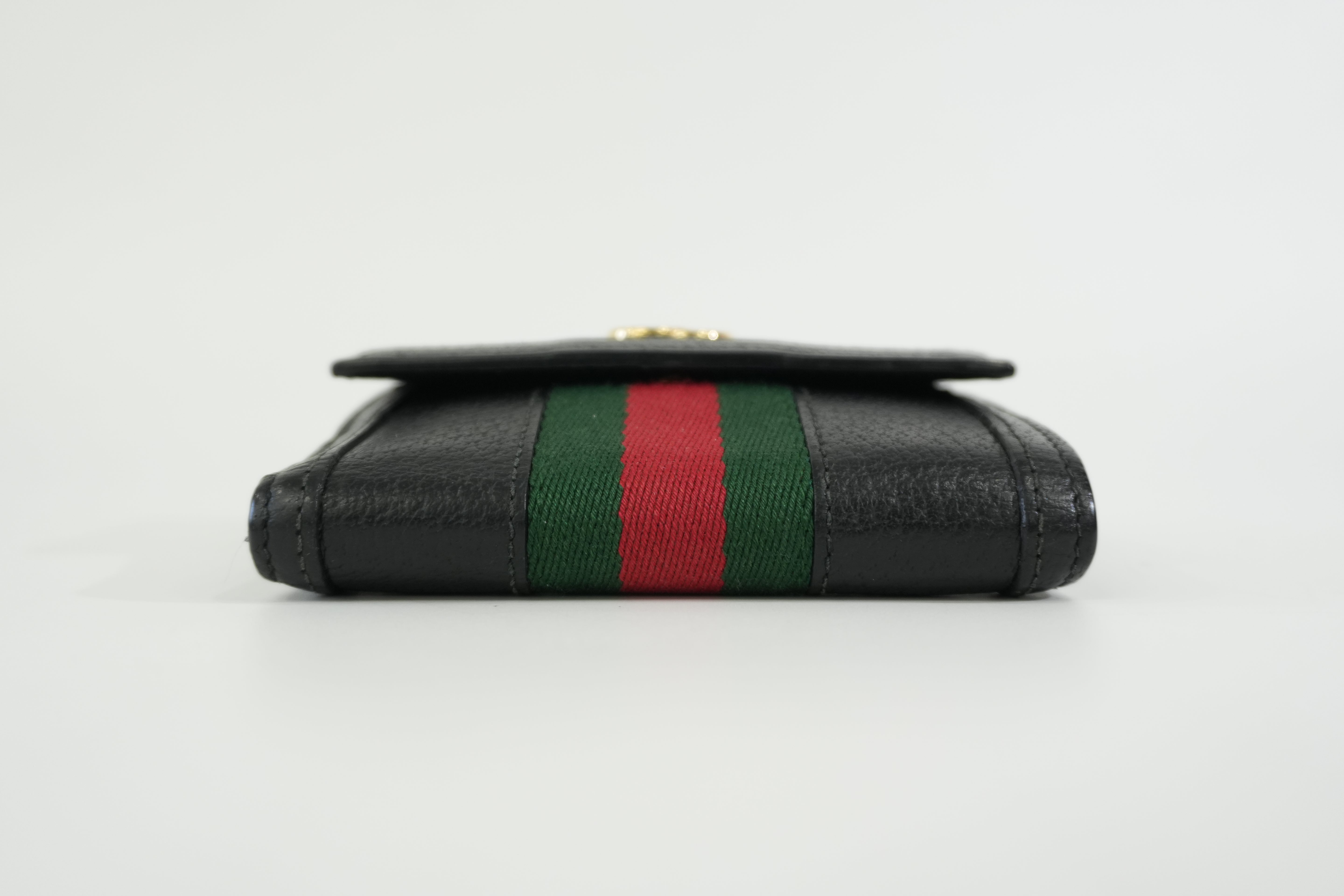 Pre-owned Gucci Ophidia Bifold Wallet Black
