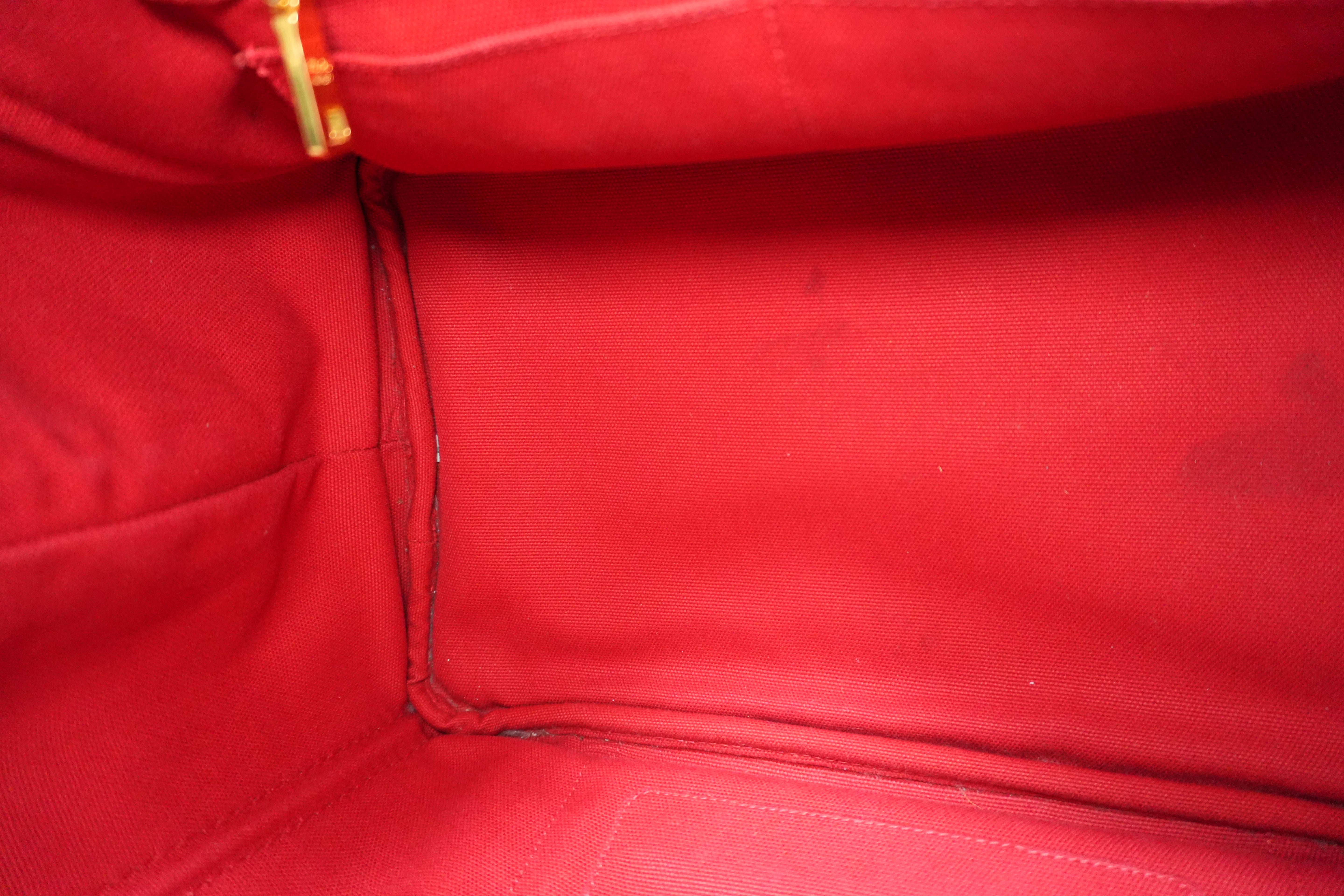 Prada Canvas Canapa Red Handbag Used