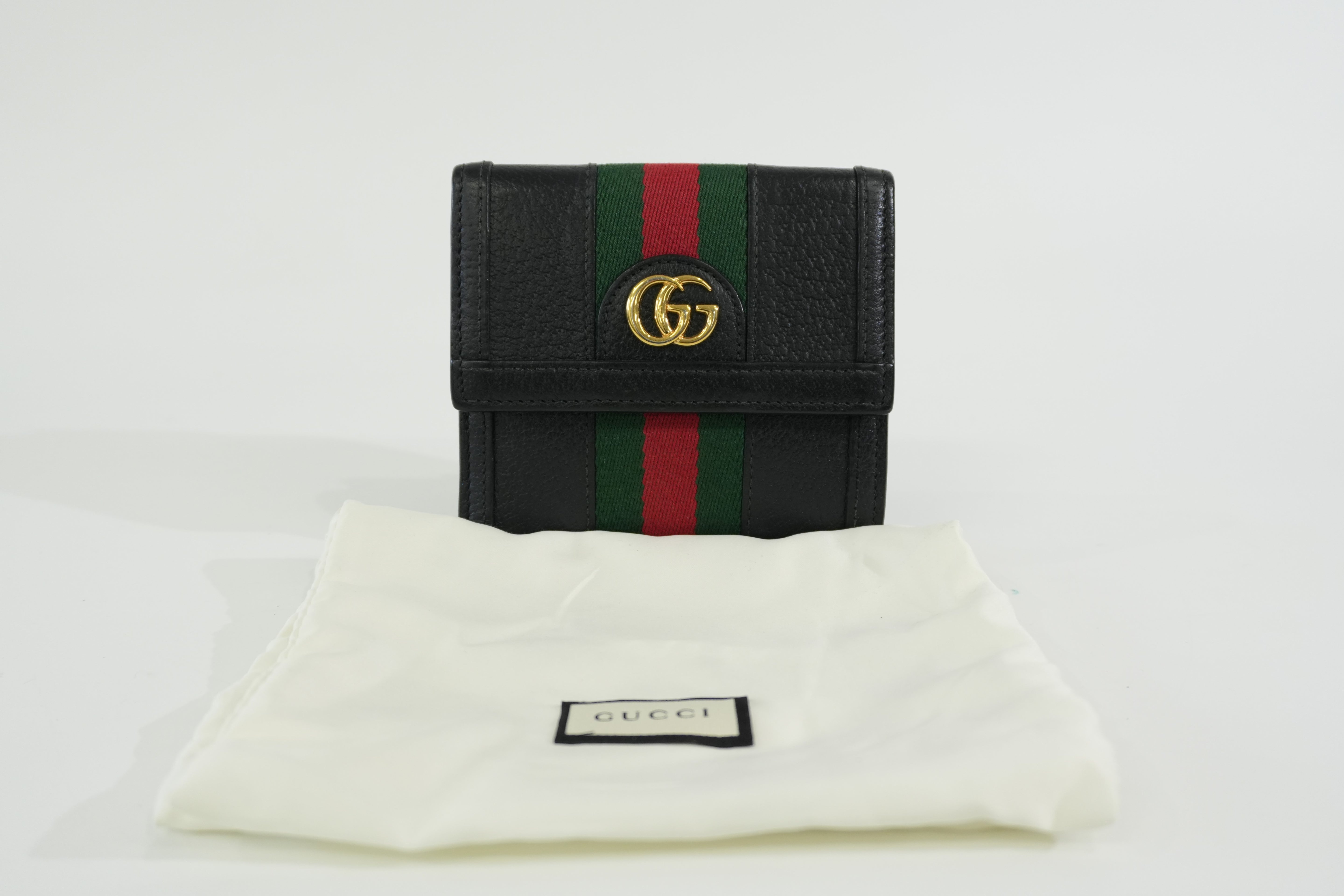 Pre-owned Gucci Ophidia Bifold Wallet Black