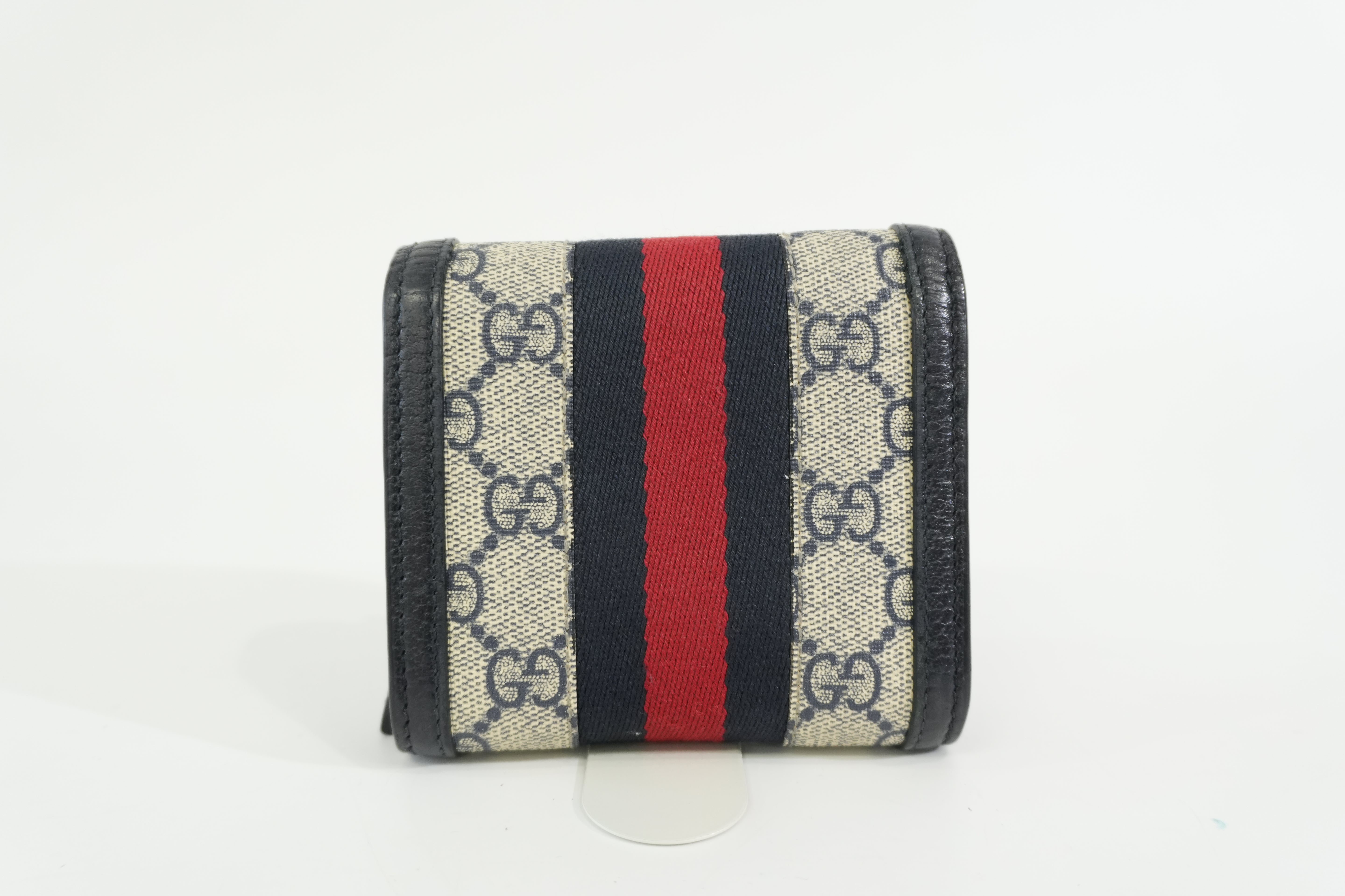 Pre-owned Gucci Guccisima Compact Wallet Blue