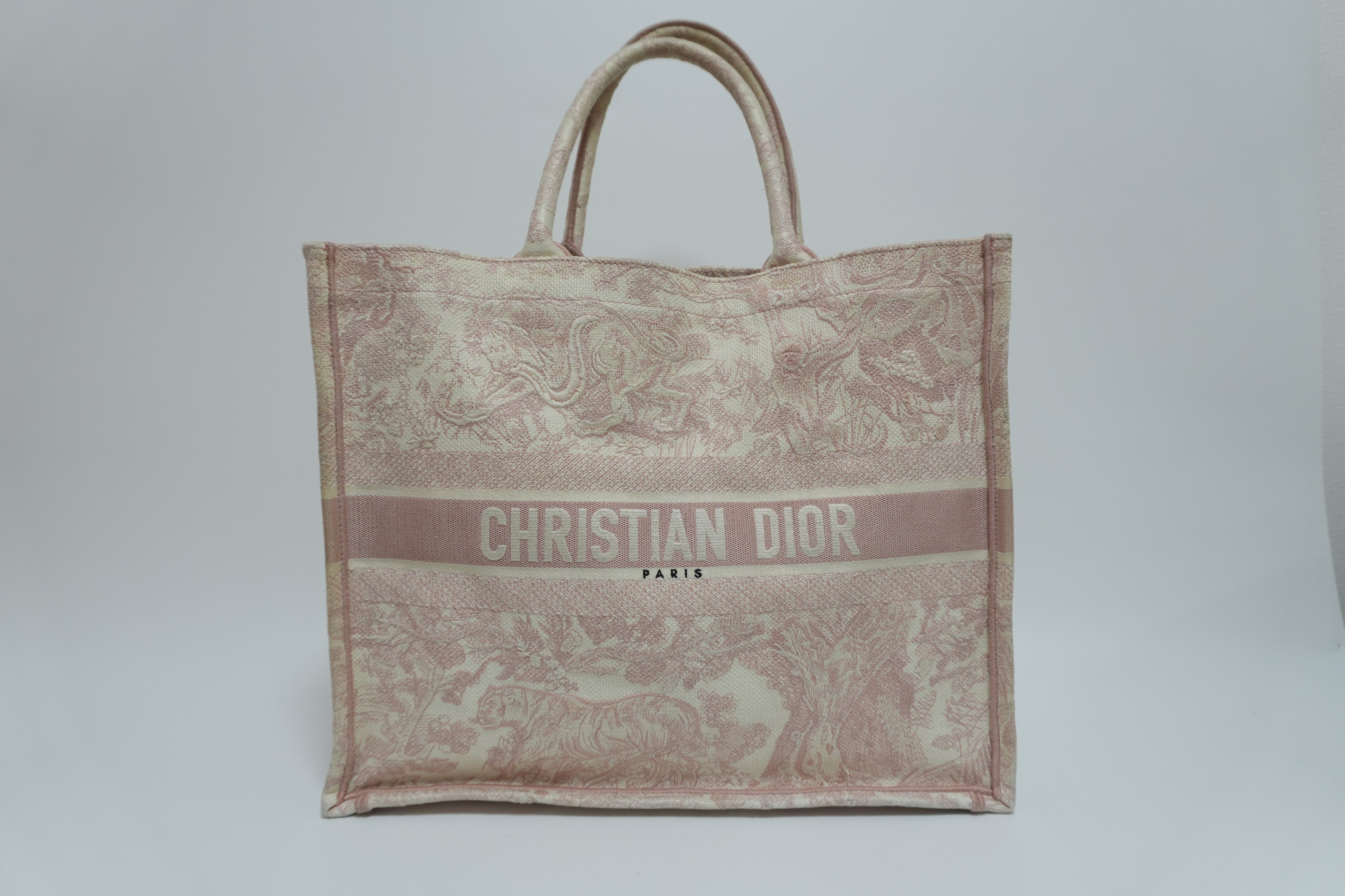 Christian Dior Canvas Tote Bag Pink Used