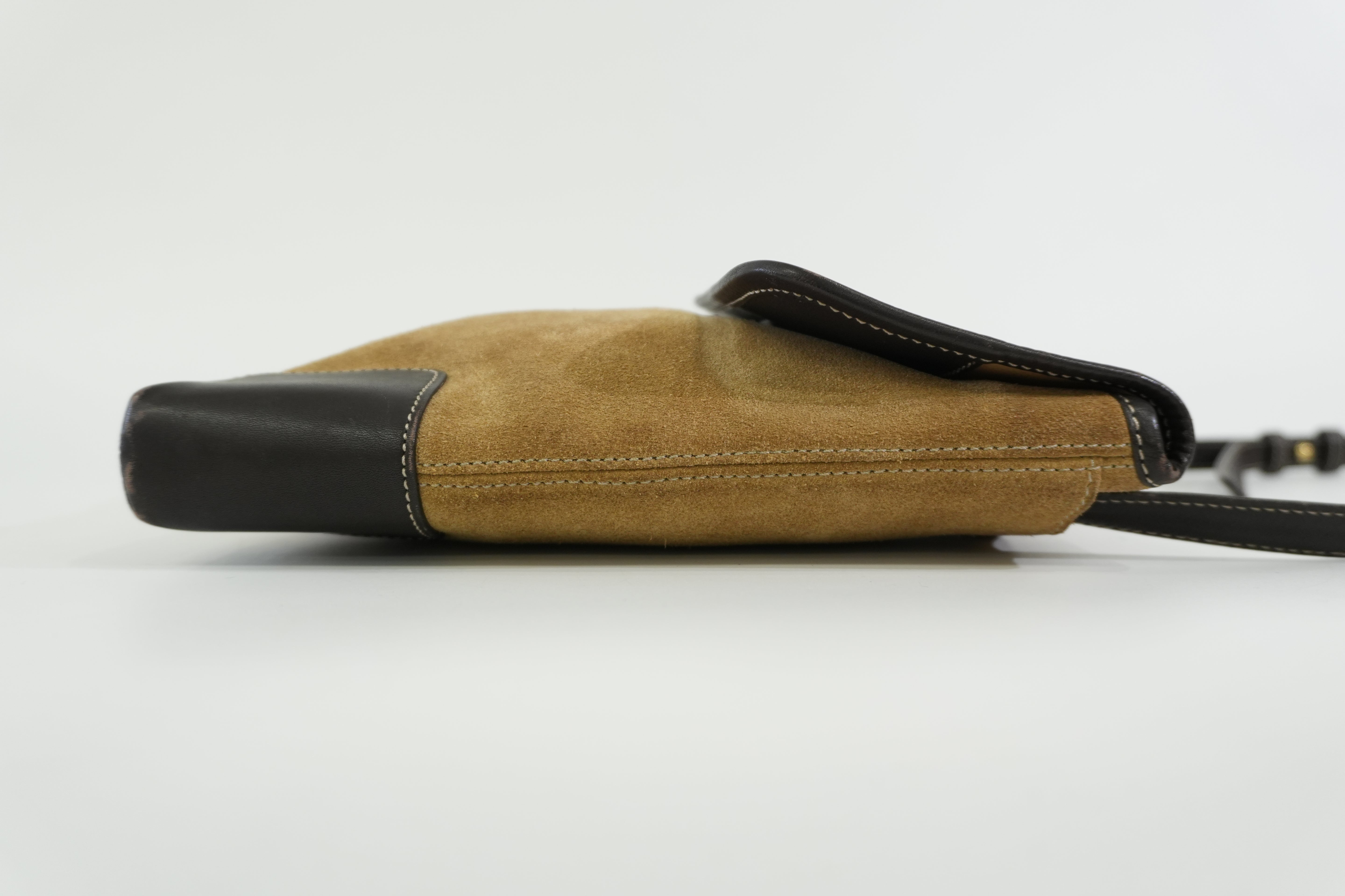 Pre-owned Loewe Suede Leather Shoulder Bag Brown