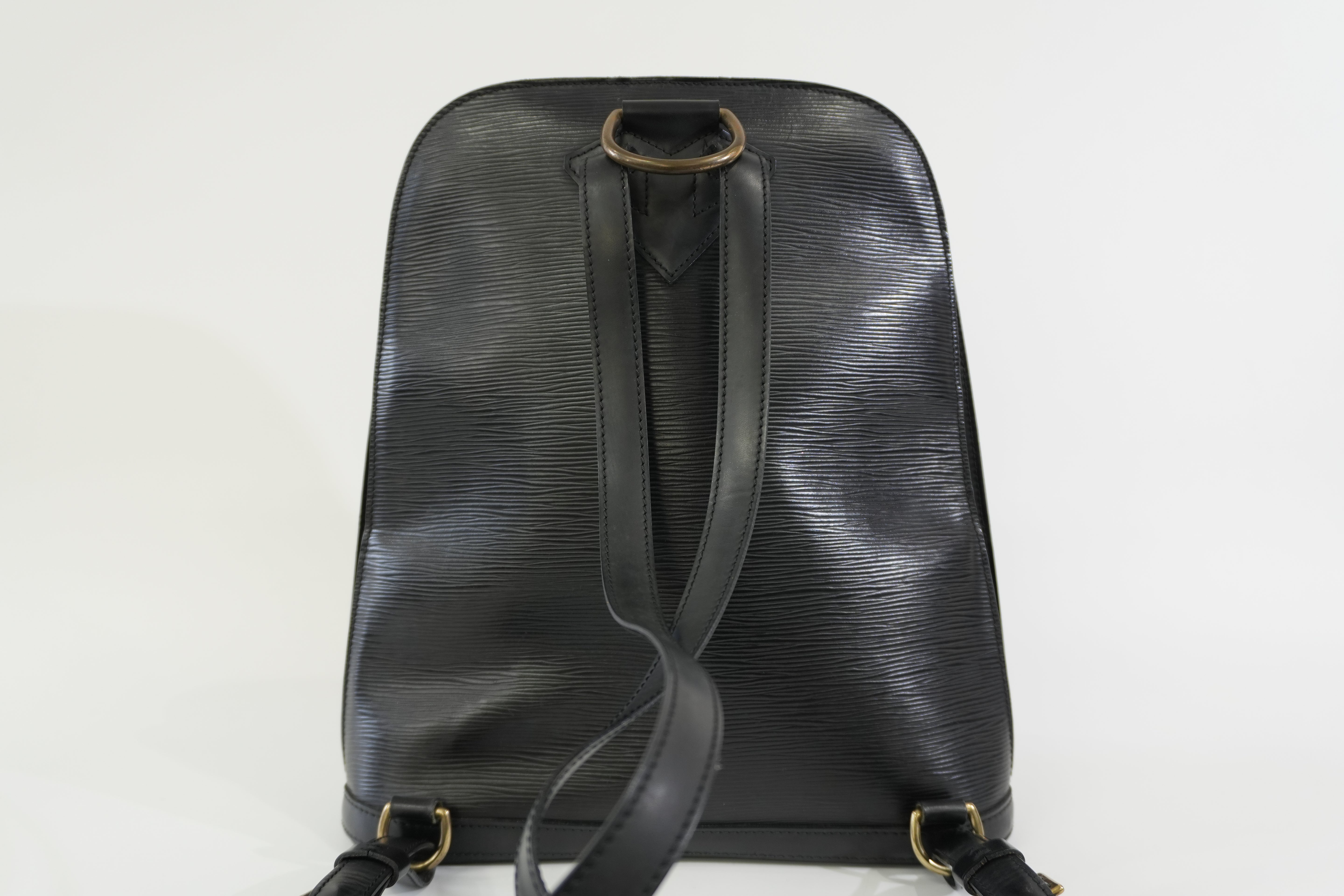 Pre-owned Louis Vuitton Epi Gobelins Backpack Black