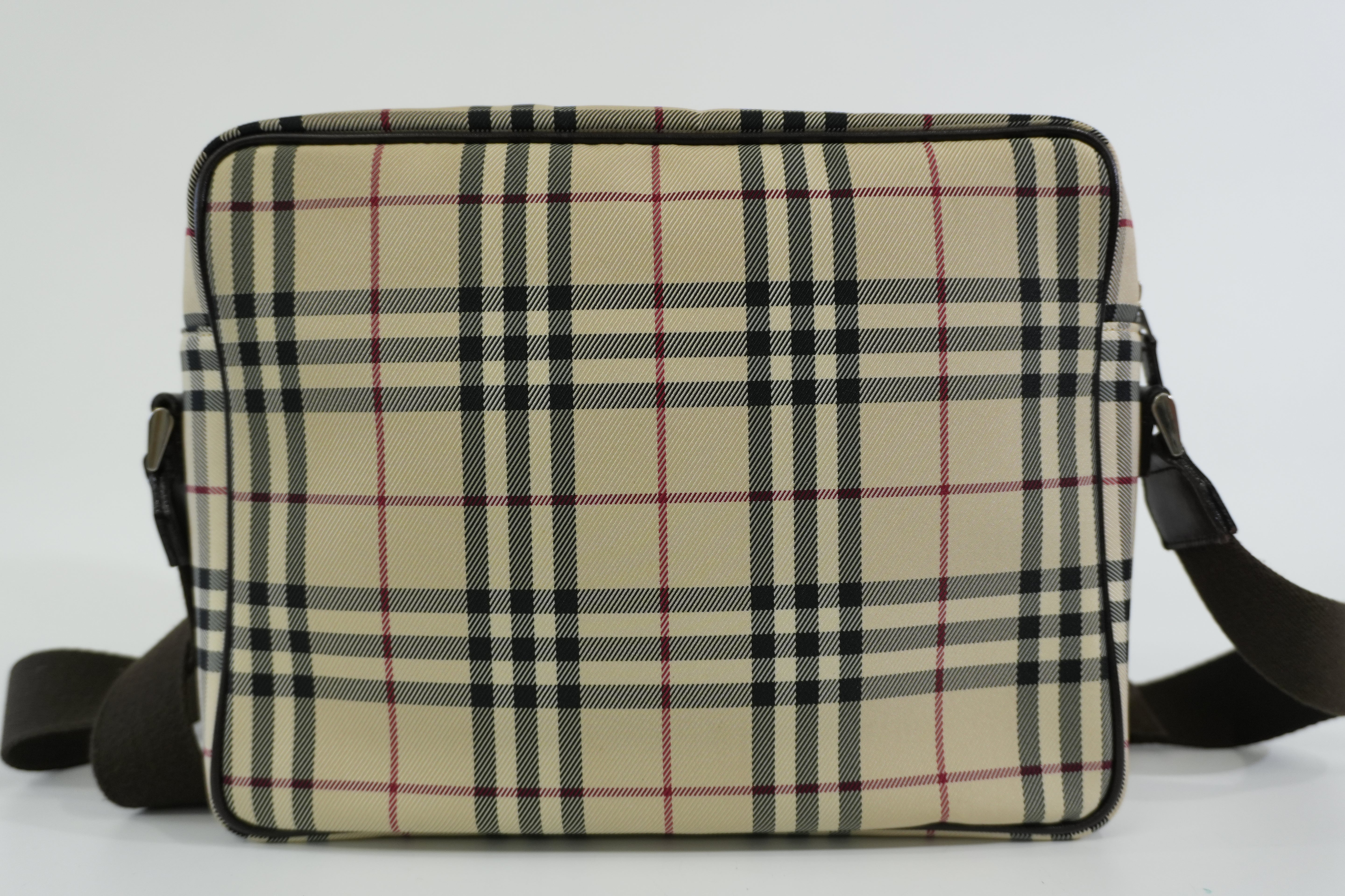 Pre-owned Burberry Nova Check Messenger Shoulder Bag Beige