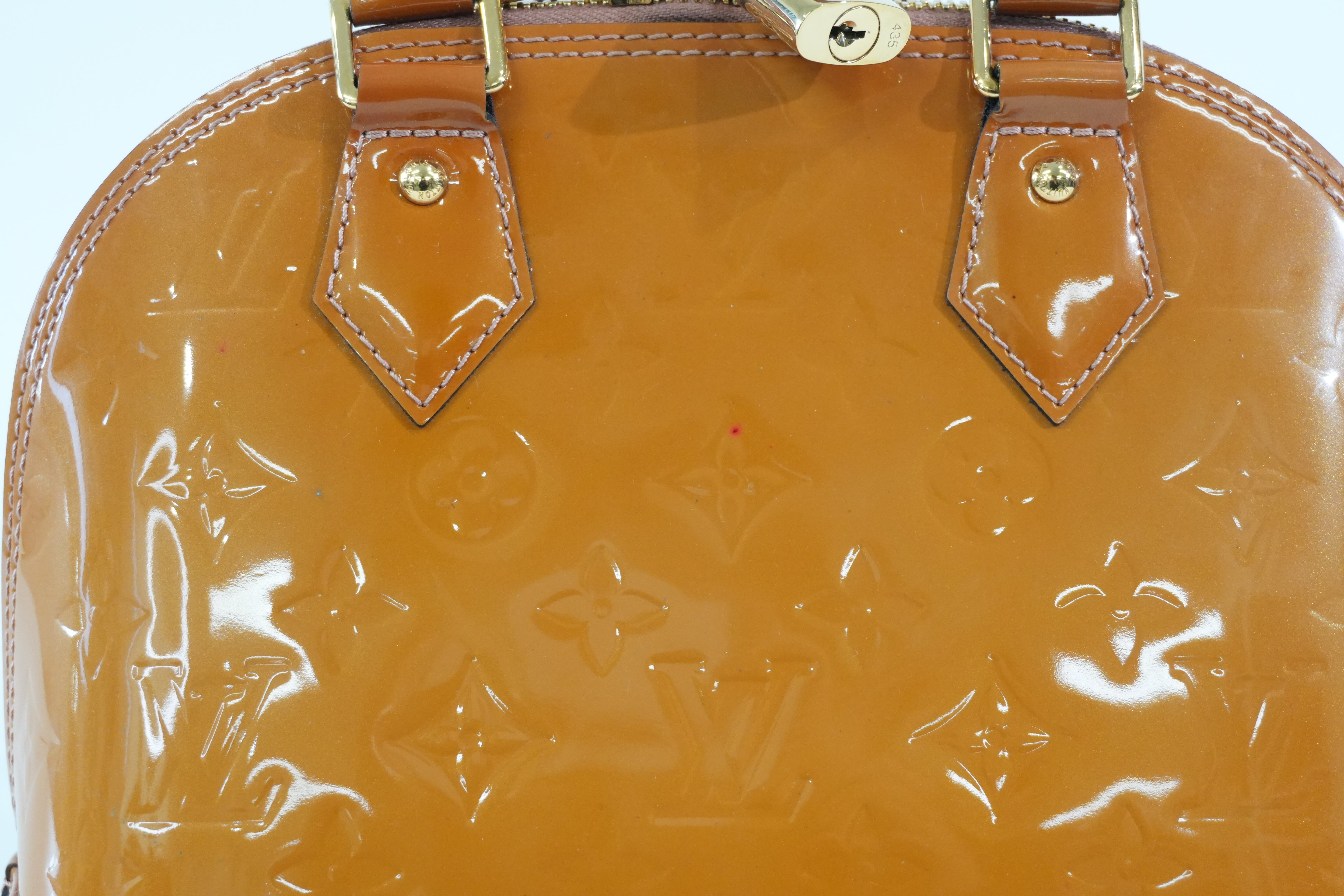 Pre-owned Louis Vuitton Vernis Alma BB Shoulder Bag Brown