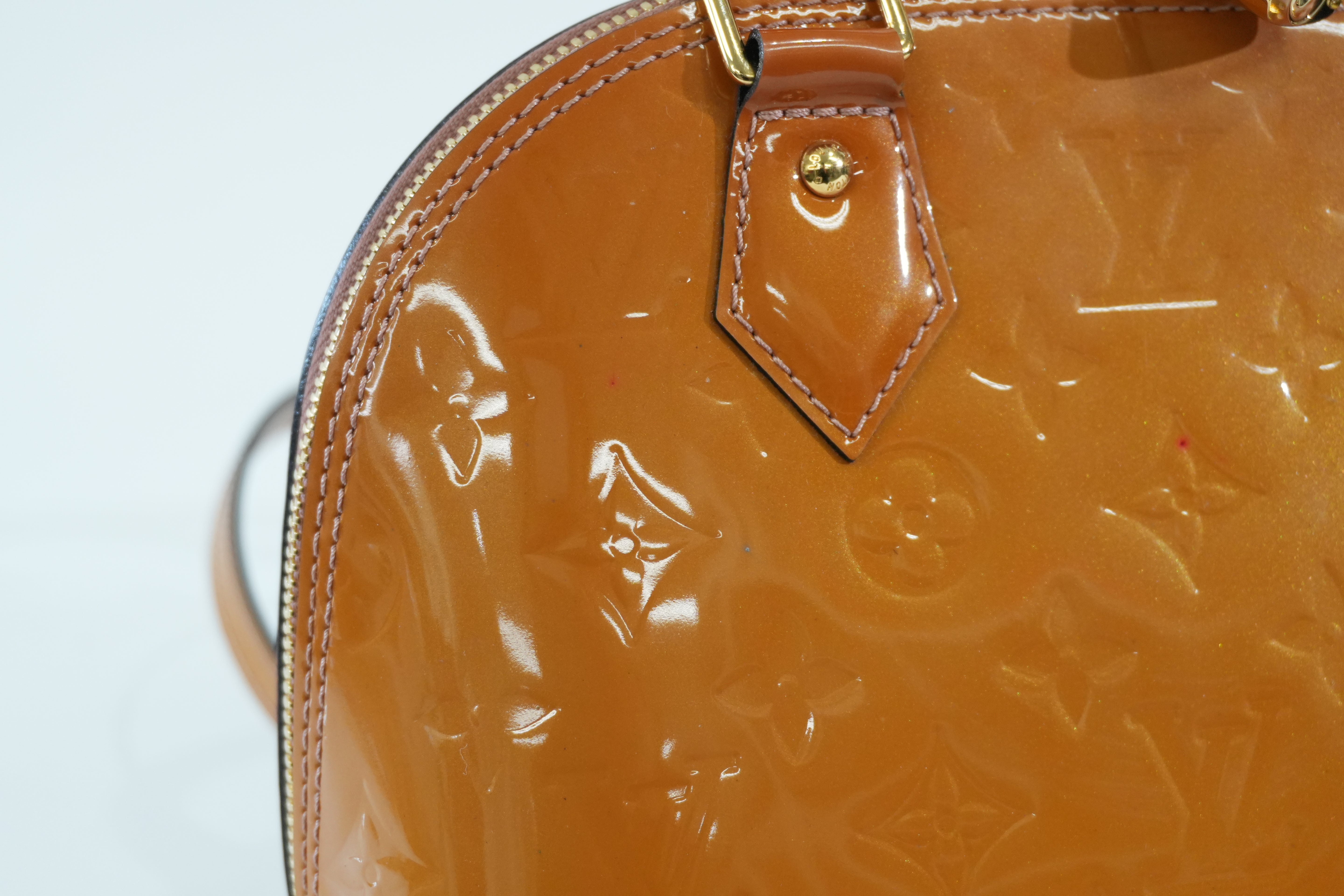 Pre-owned Louis Vuitton Vernis Alma BB Shoulder Bag Brown