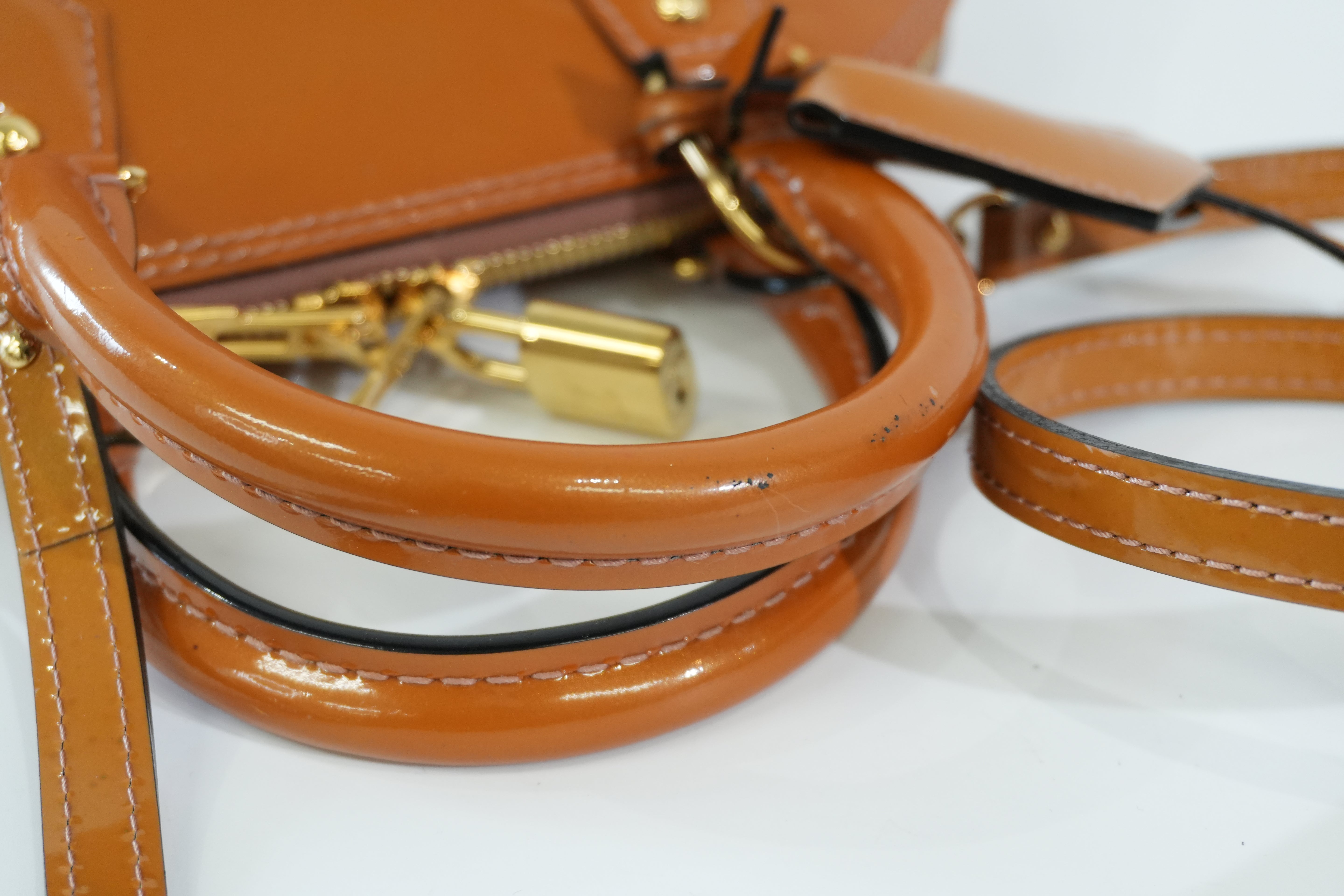 Pre-owned Louis Vuitton Vernis Alma BB Shoulder Bag Brown