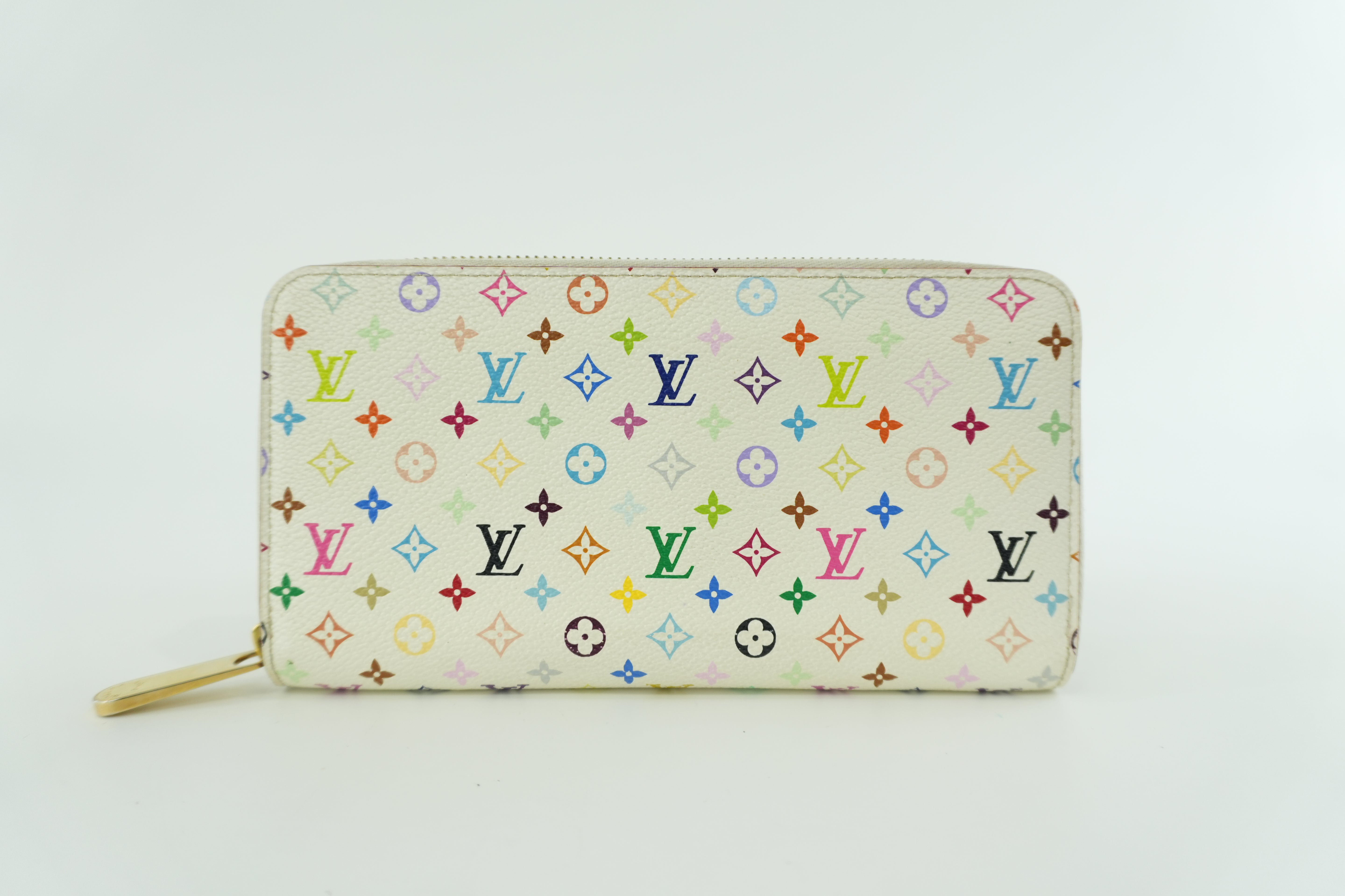 Louis Vuitton Monogram Multicolore Zippy Wallet White Used