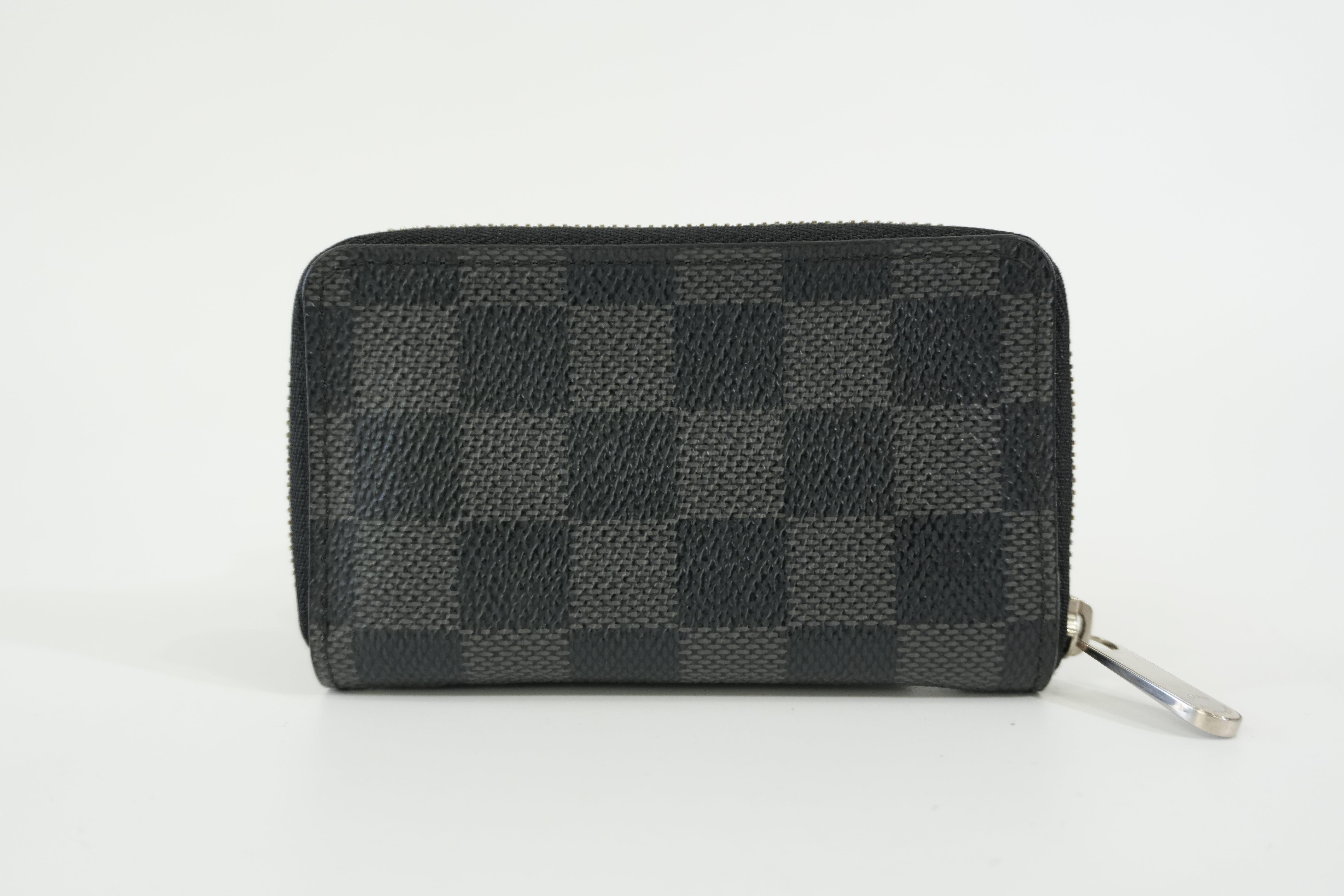 Pre-owned Louis Vuitton Damier Graphite Zippy Card Case