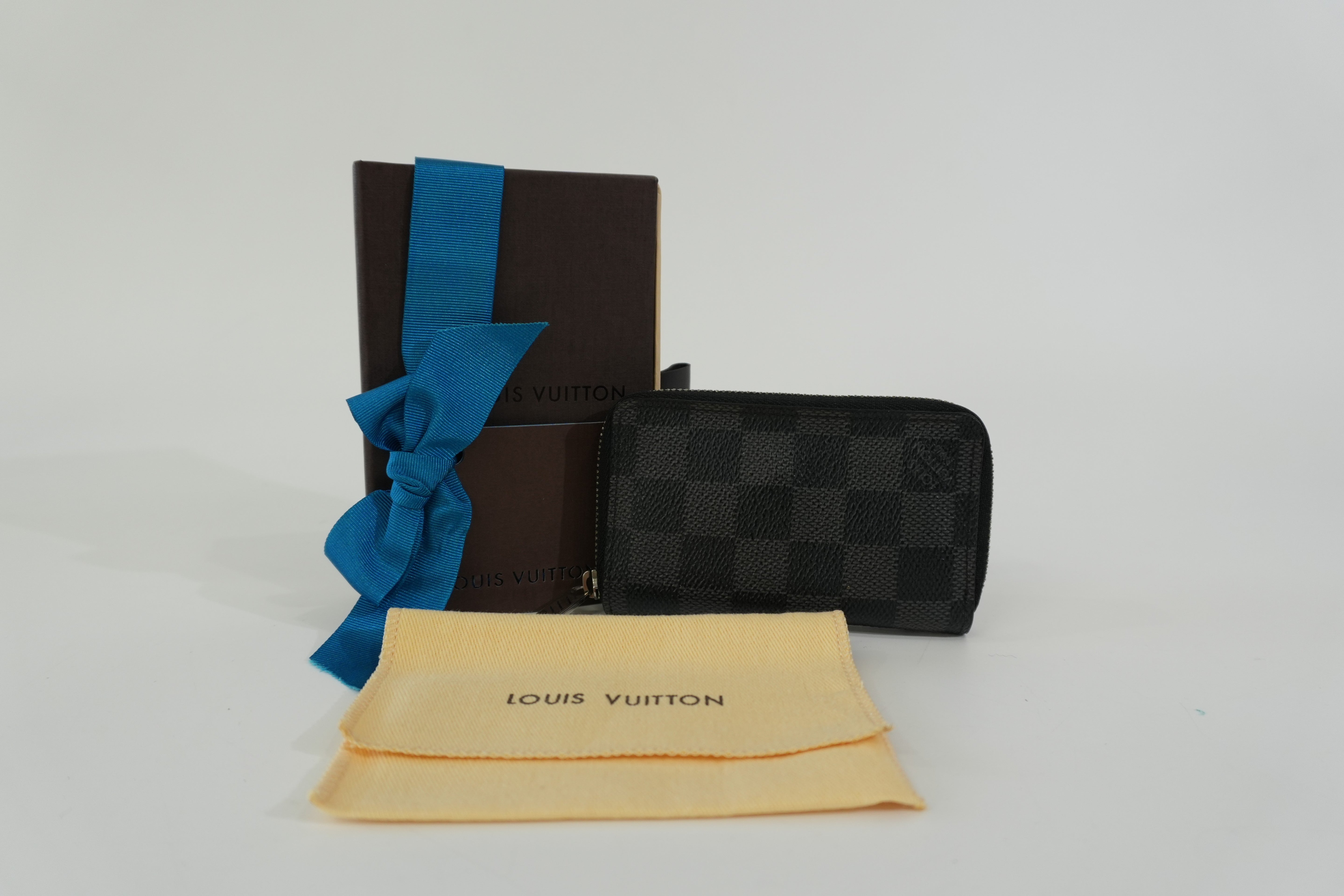 Pre-owned Louis Vuitton Damier Graphite Zippy Card Case